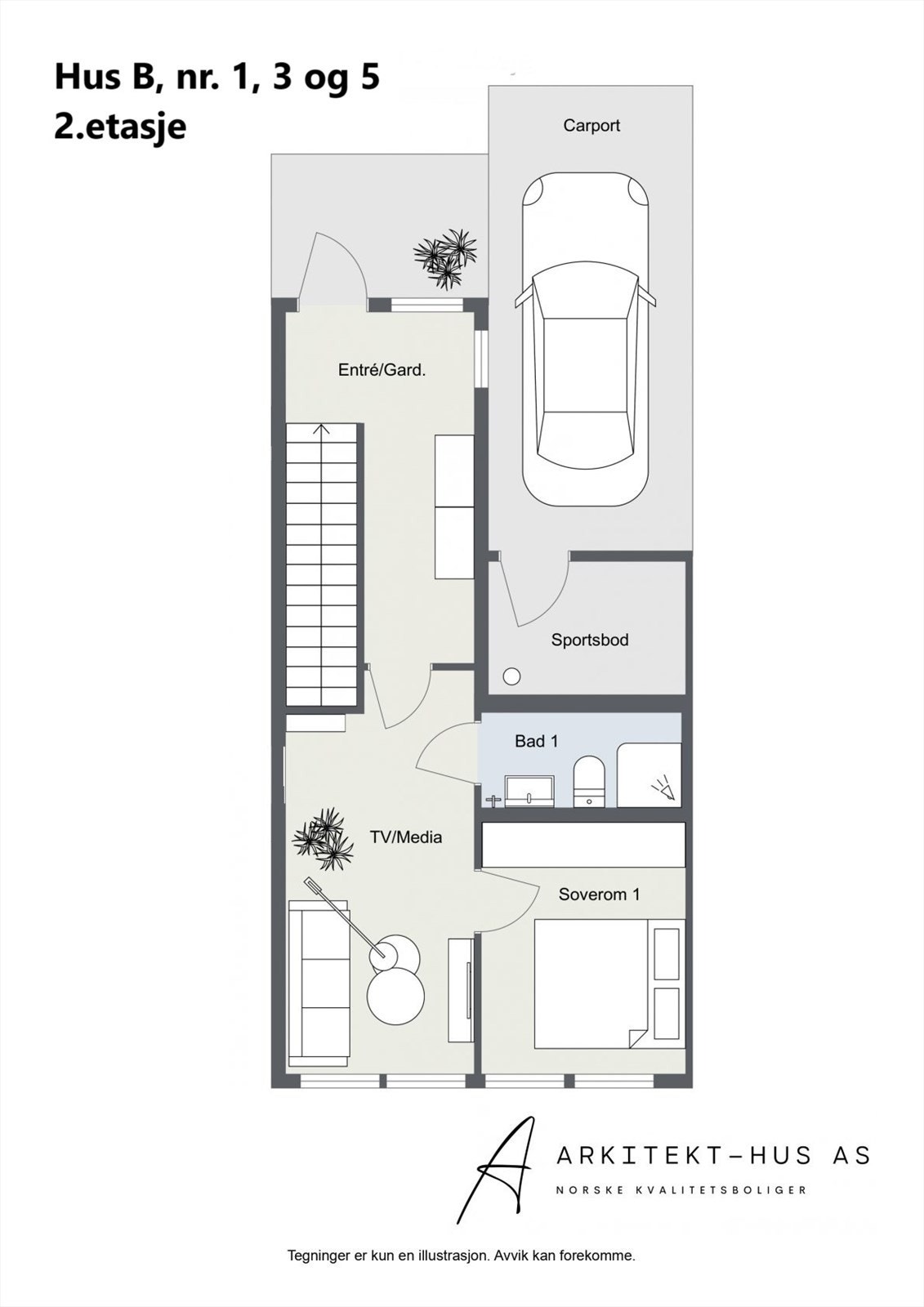 Hus B, nr. 1 - 2.etasje Galleribilde