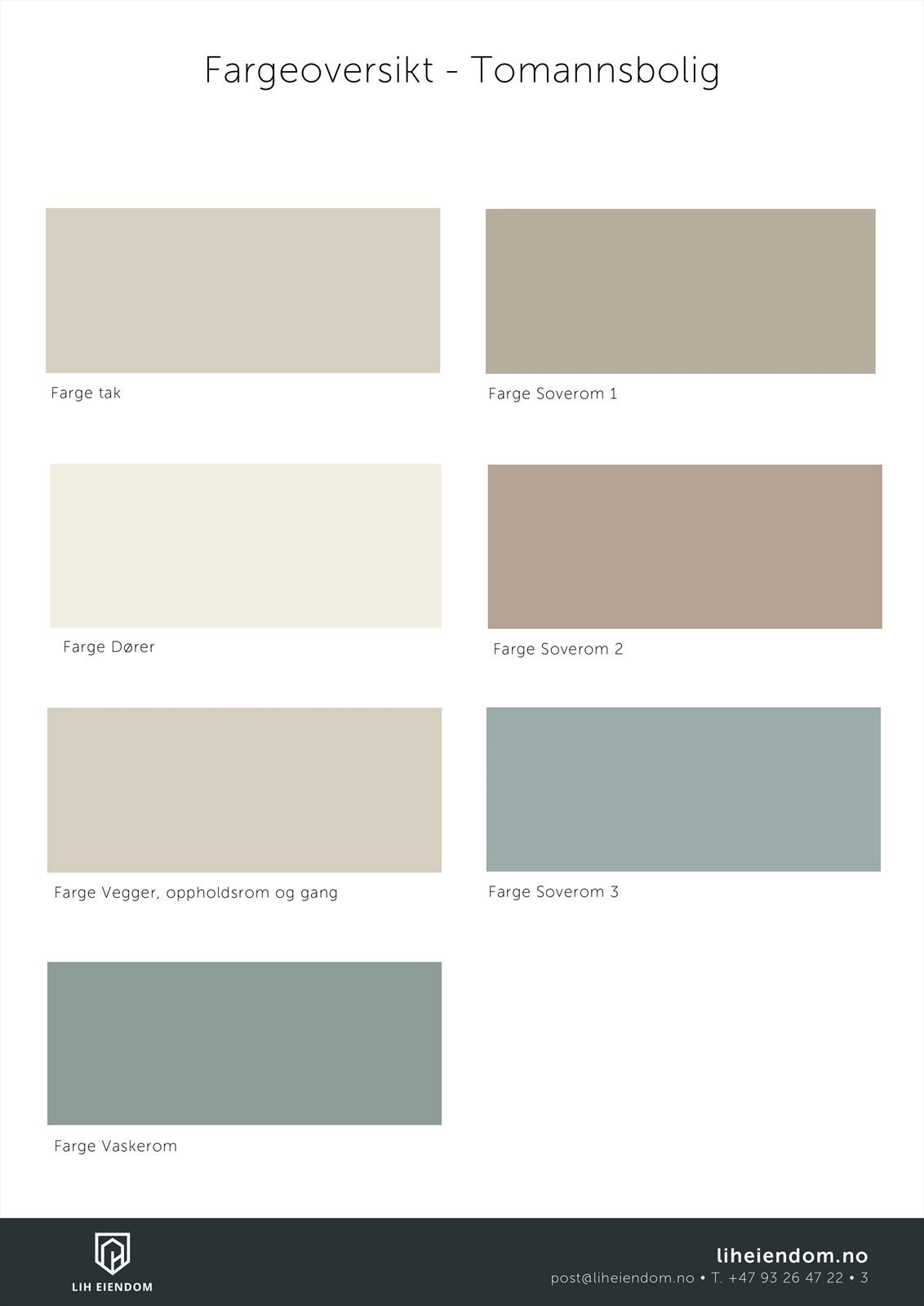 Fargeoversikt - Tomannsbolig - Solstadløkka Galleribilde