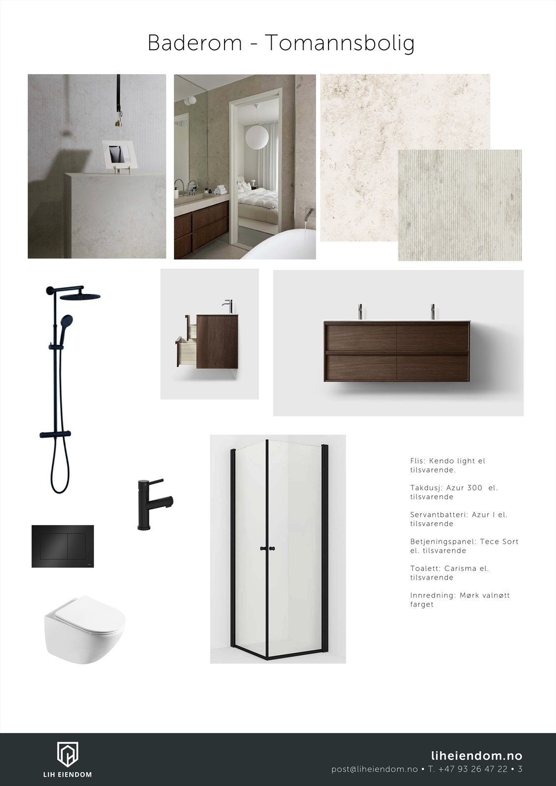 Beskrivelse av standard på baderom - Tomannsbolig - Solstadløkkka Galleribilde