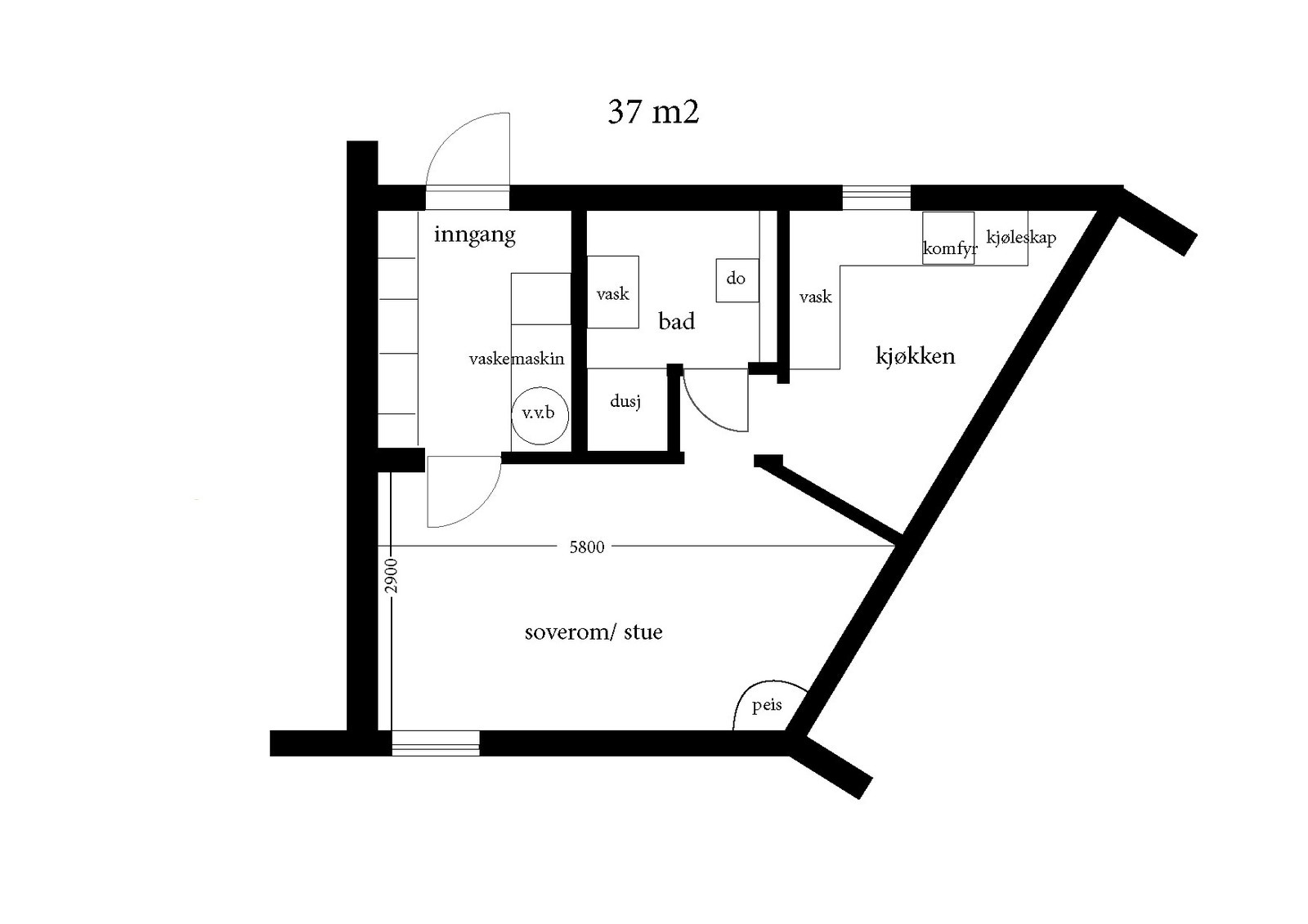 Planskisse leilighet Galleribilde