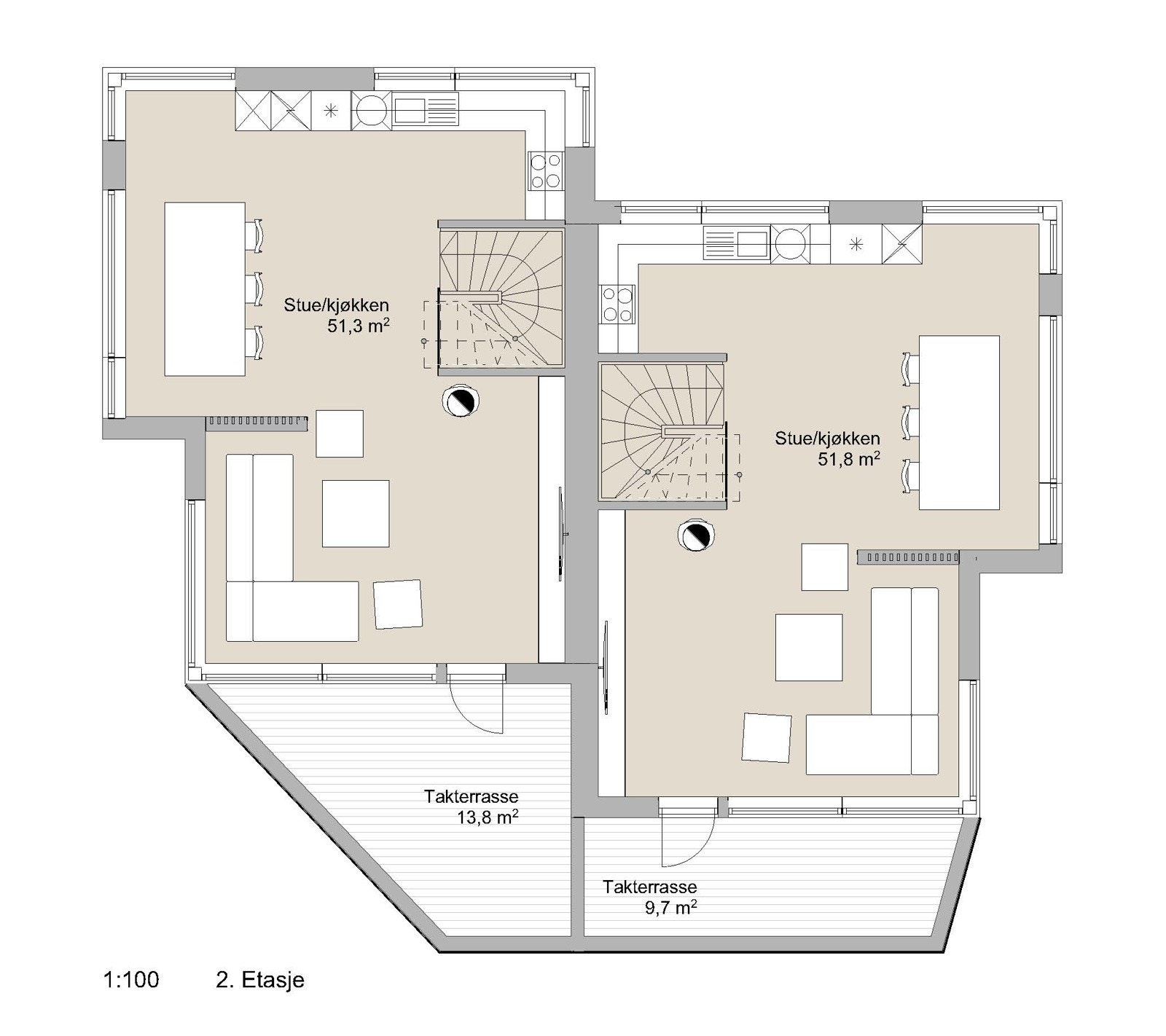 Planskisse 2. etasje. Galleribilde