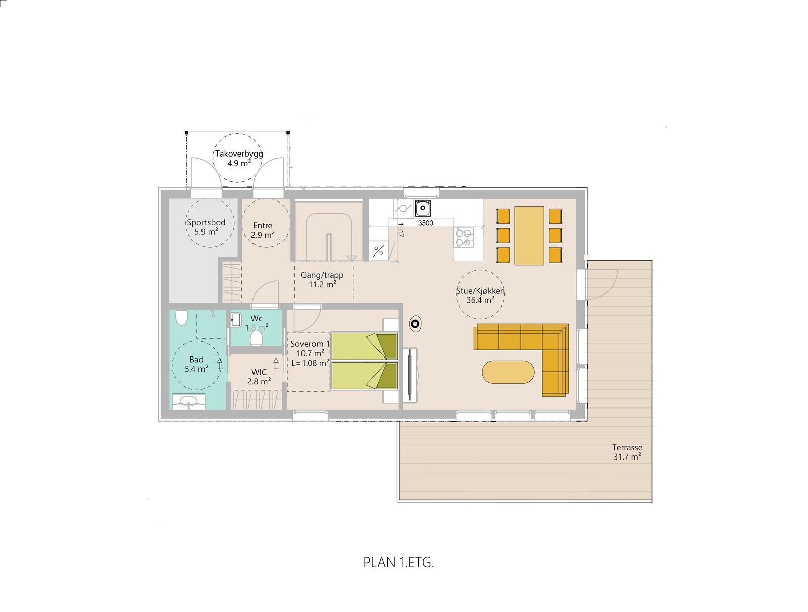 Planløsning hovedetasje Galleribilde