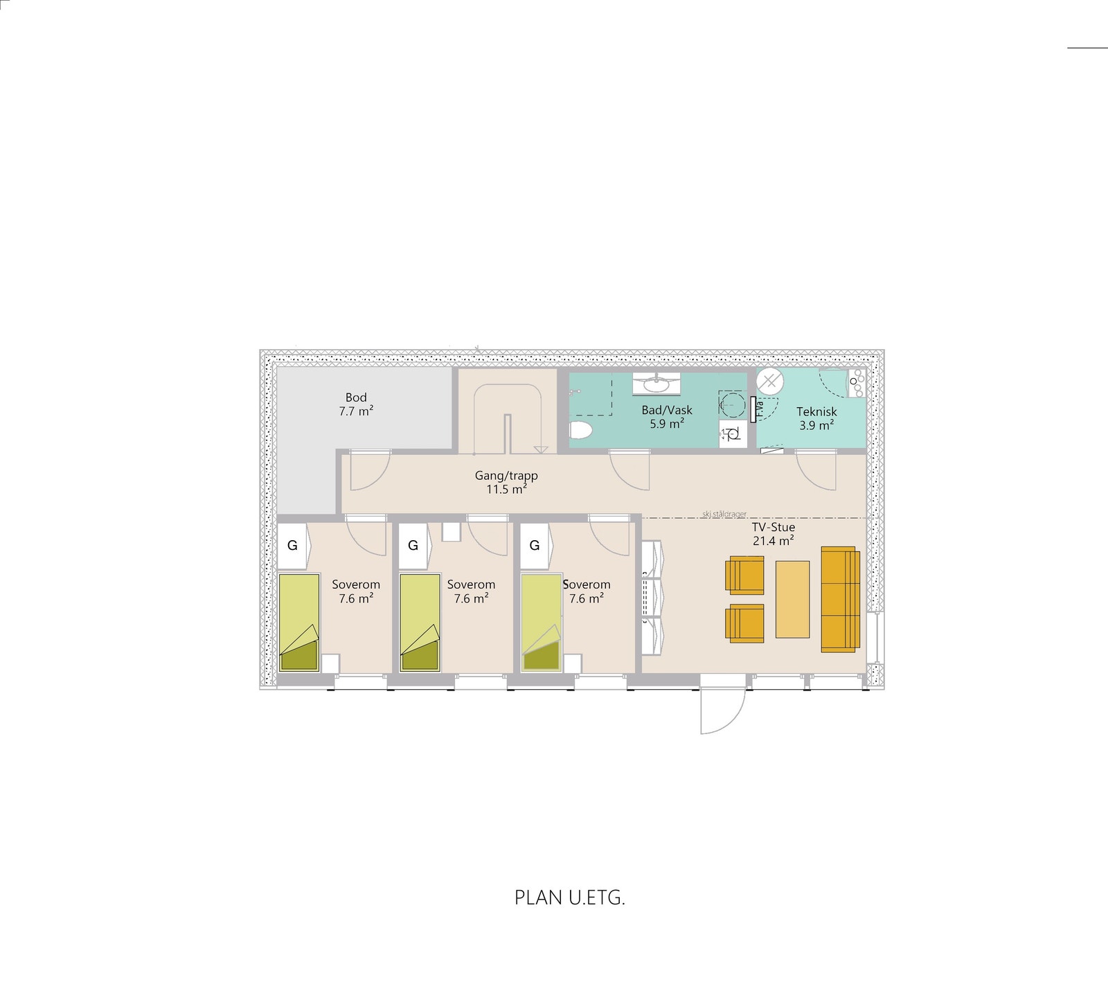 Planløsning, underetasje Galleribilde