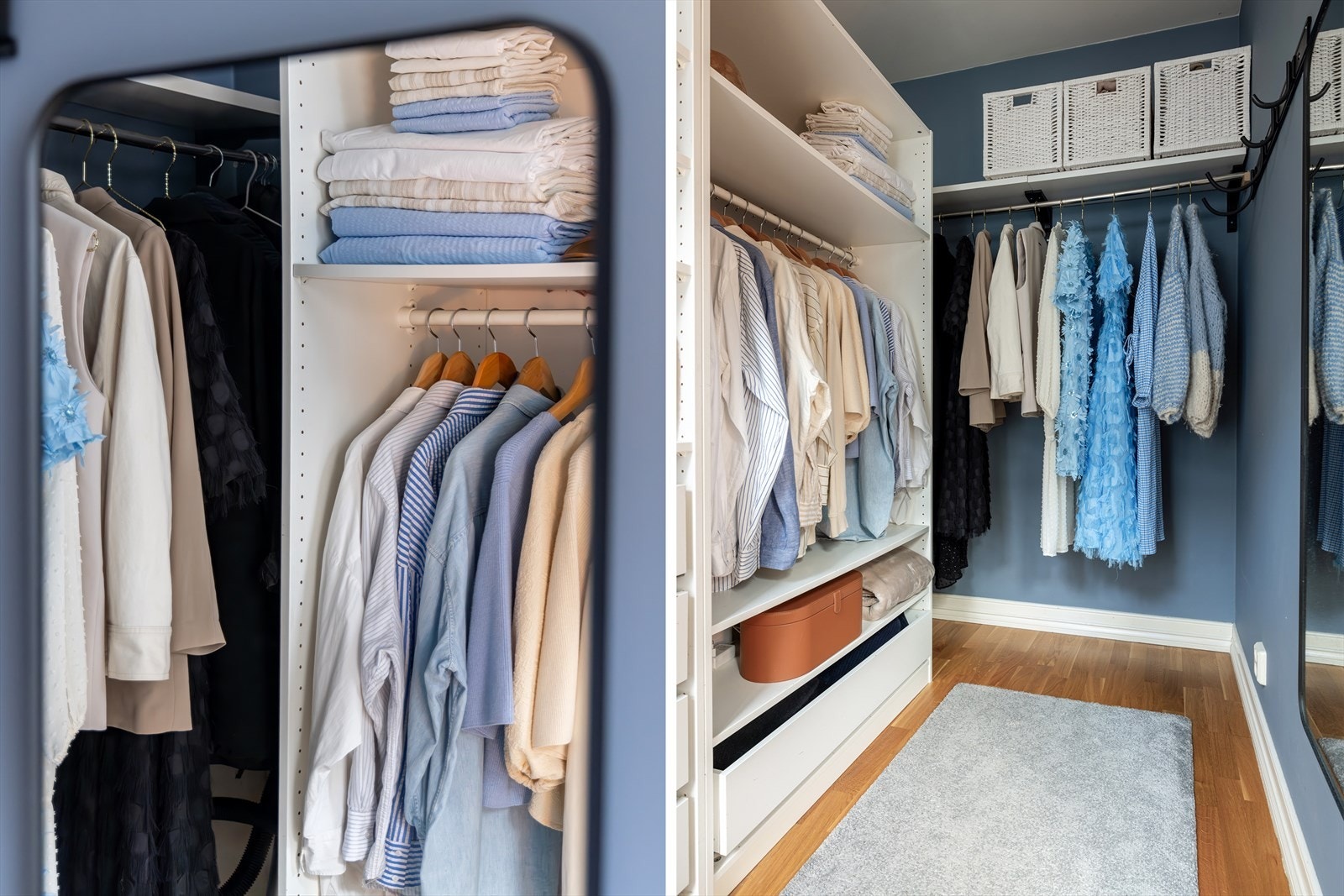 Det andre soverommet er i dag innredet som et "Walk-in closet" Galleribilde