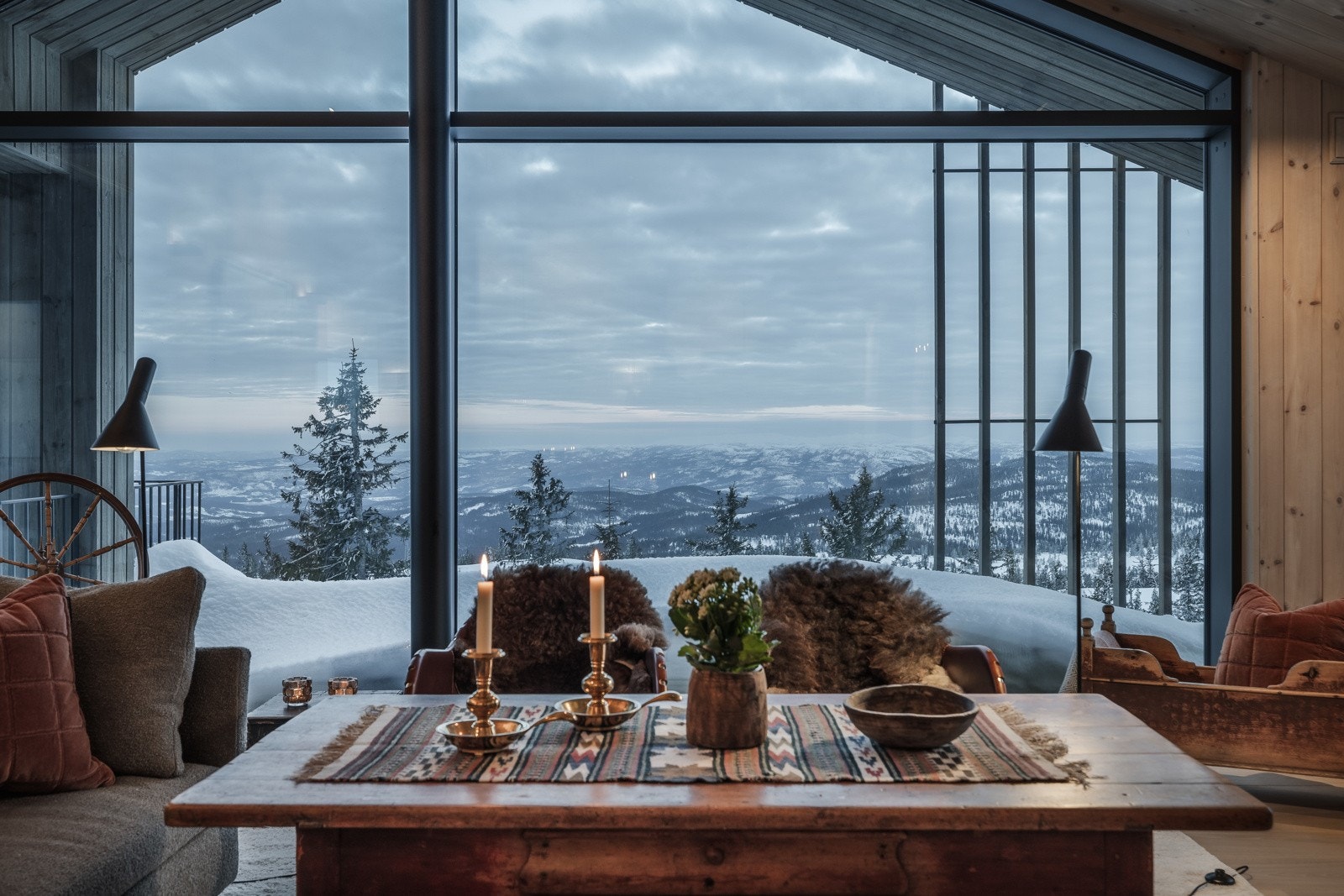 Hovedhytten med panoramavinduer Galleribilde