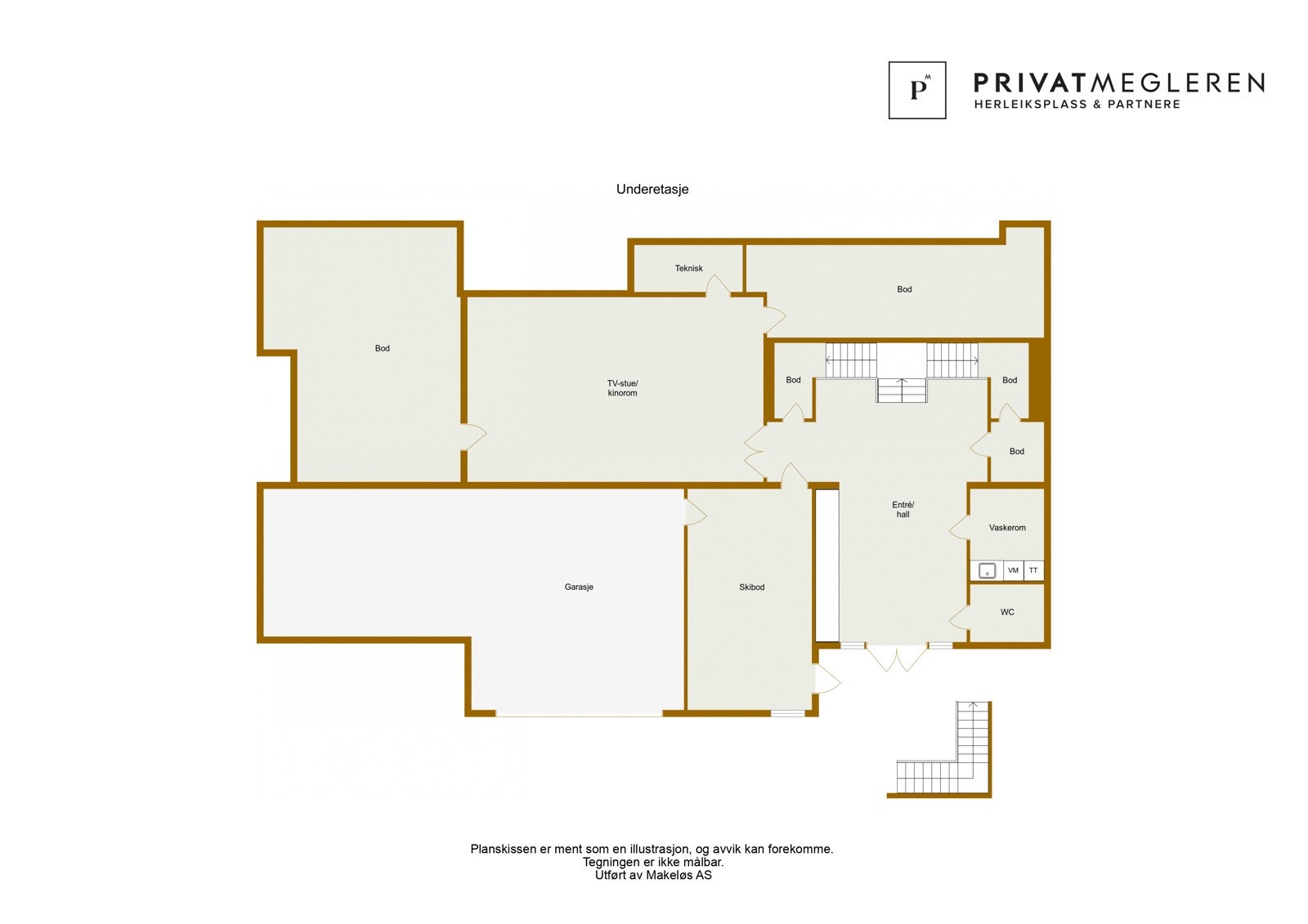Plantegning underetasje - illustrasjon, avvik kan forekomme Galleribilde