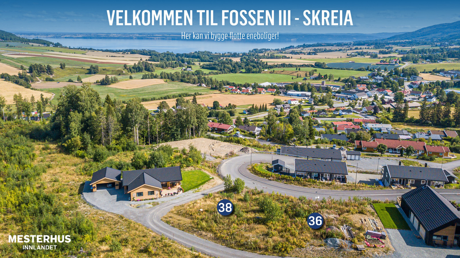 Velkommen til Høgdavegen 38 og 36 i Fossen-feltet på Skreia! Her kan vi bygge ditt drømmehus!