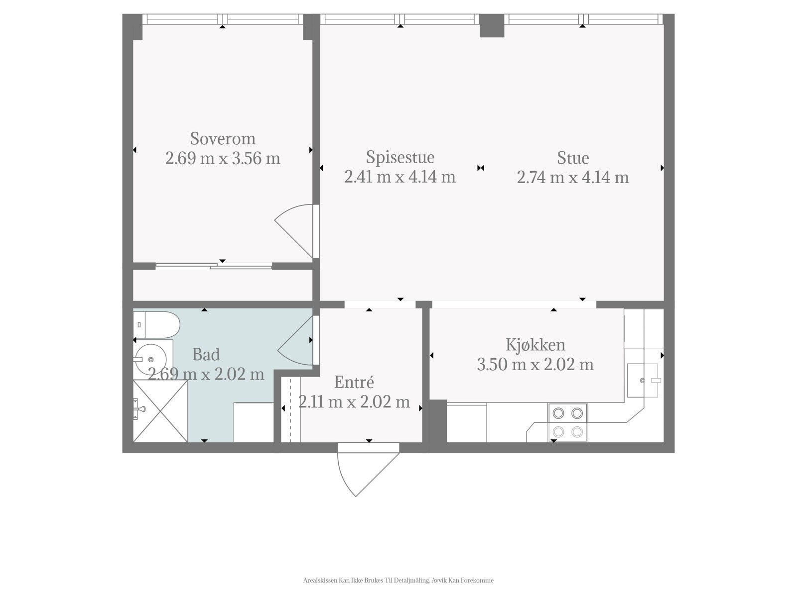 Plantegning: Leiligheten ligger i 3.etasje. Galleribilde