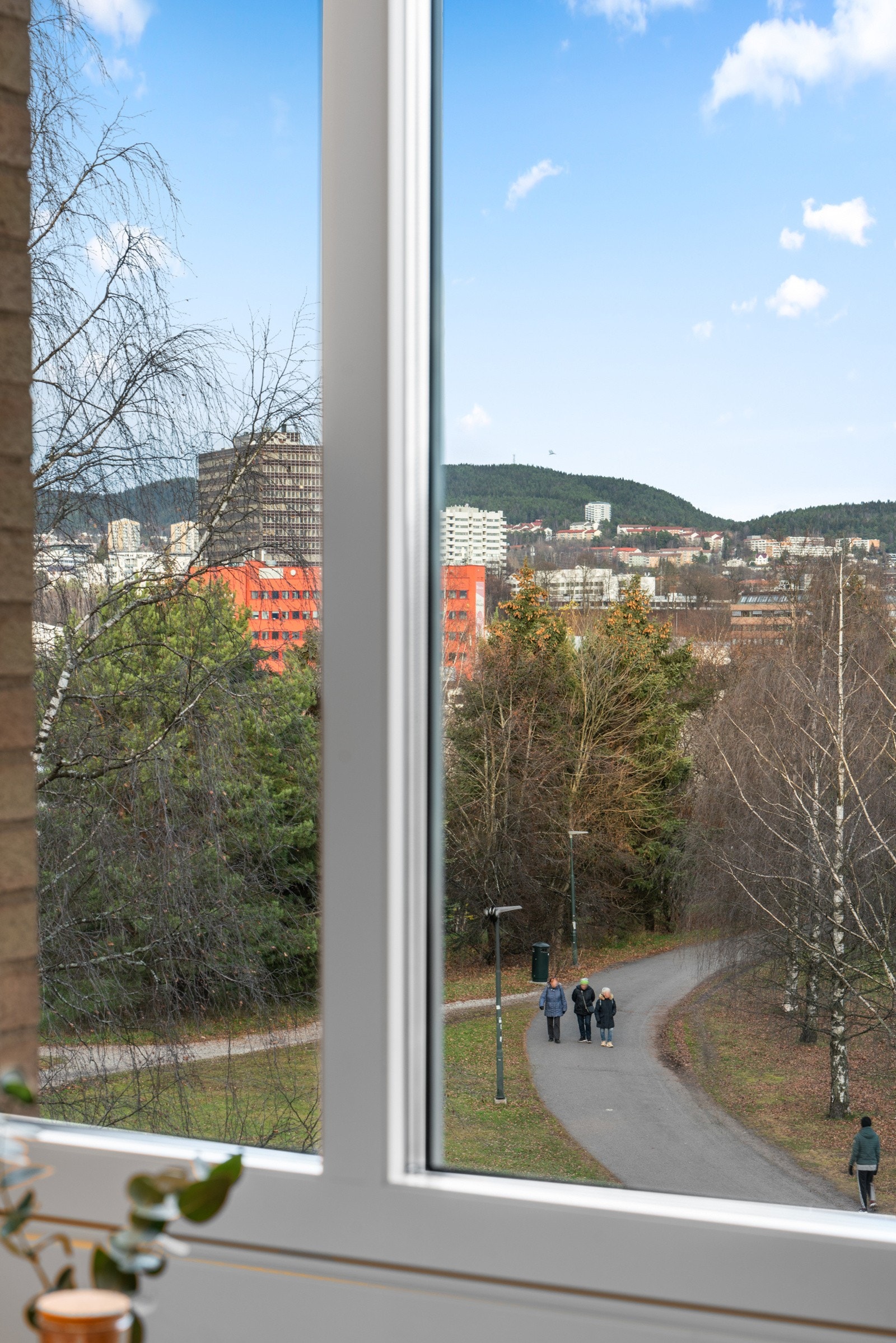 Koselig utsyn fra kjøkkenvinduet Galleribilde