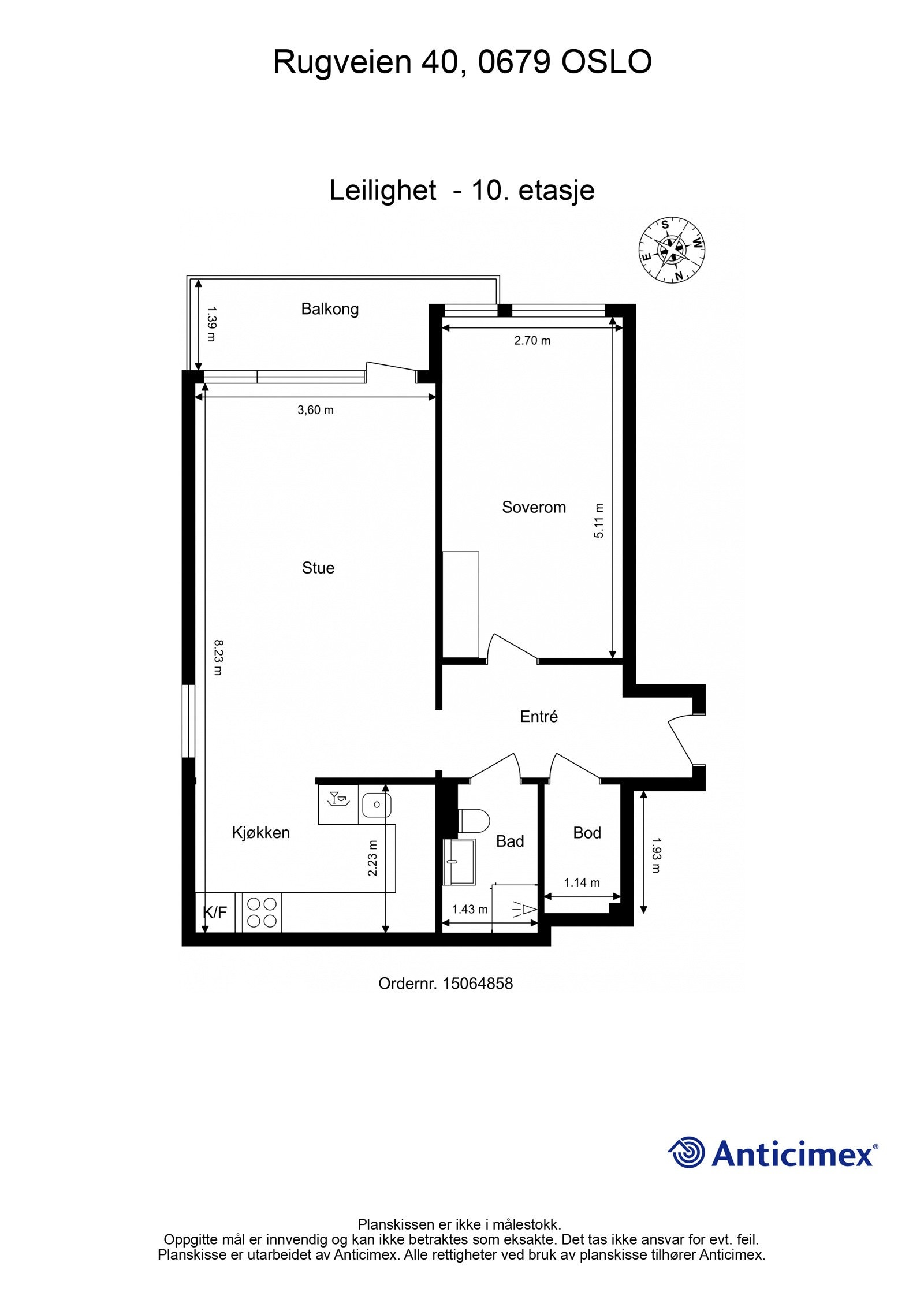 Skisse med mål. Galleribilde