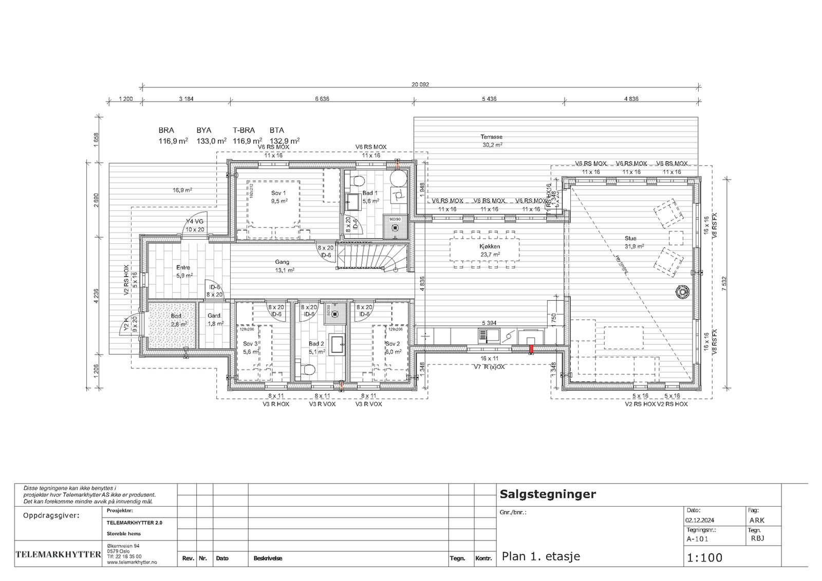 Plantegning hovedplan, tilpasset Storeble Panorama med hems Galleribilde