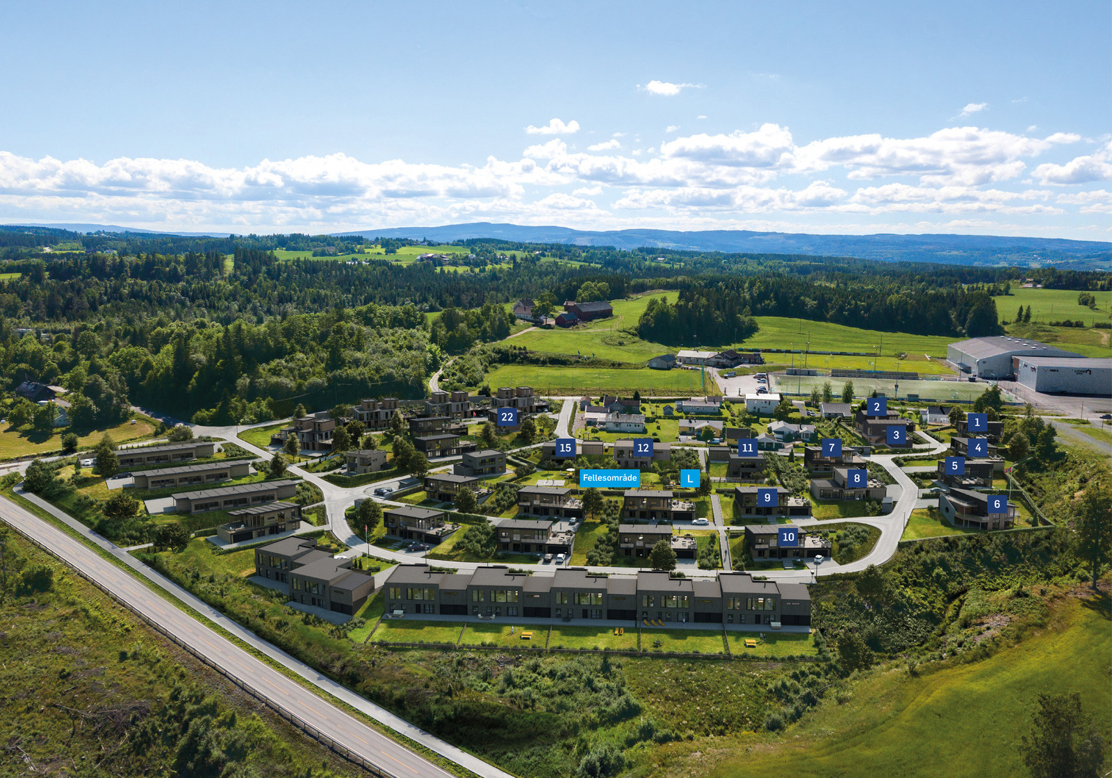 3D-illustrasjon av hvordan Østby terrasse kan bli seende ut