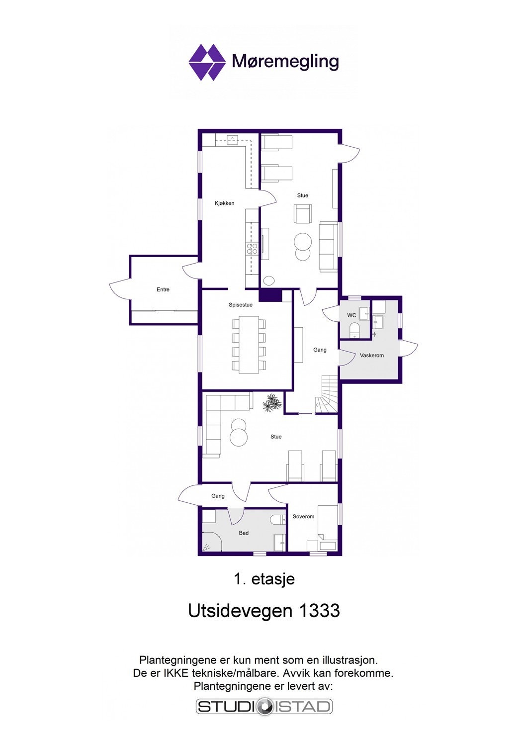 Plantegning 1. etasje Galleribilde