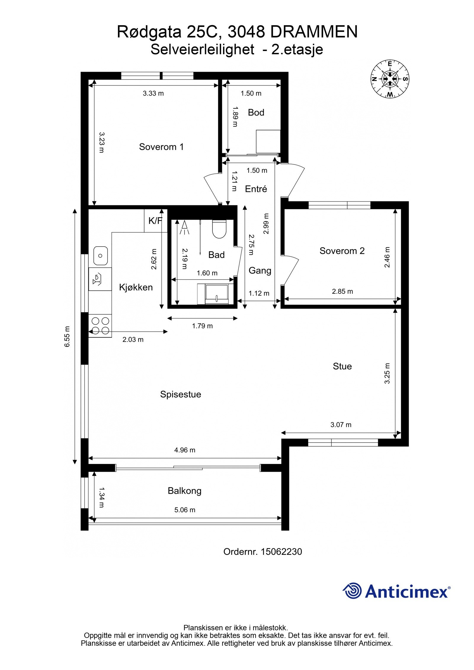 Målsatt plantegning Galleribilde