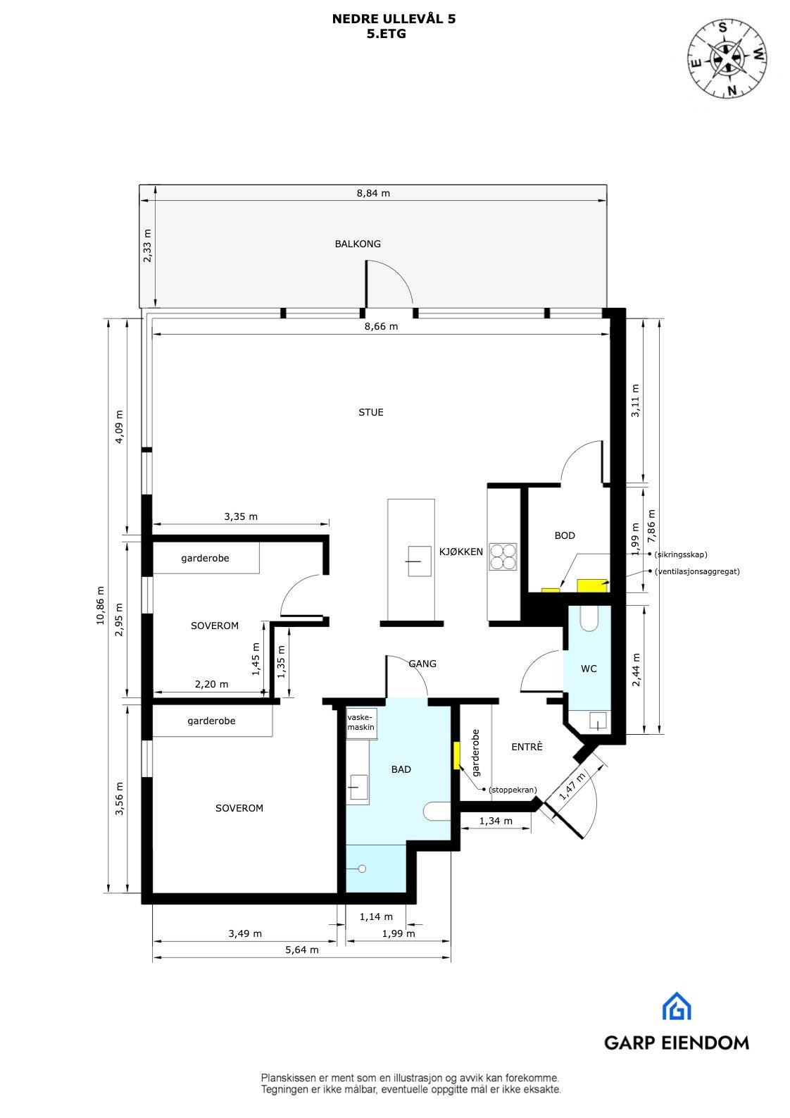 Plantegning 5. etasje Galleribilde