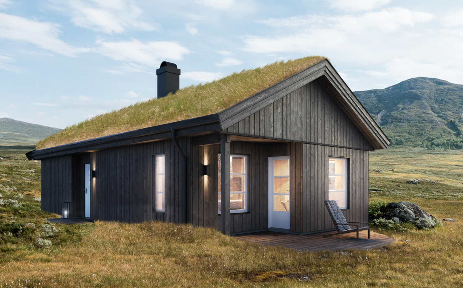 Eiendomsmegler Ole-Ivar Bjørkamo har gleden av å kunne tilby denne flotte og prisgunstige hytten fra Familiehytta, modell Mjuken 65 standard Galleribilde