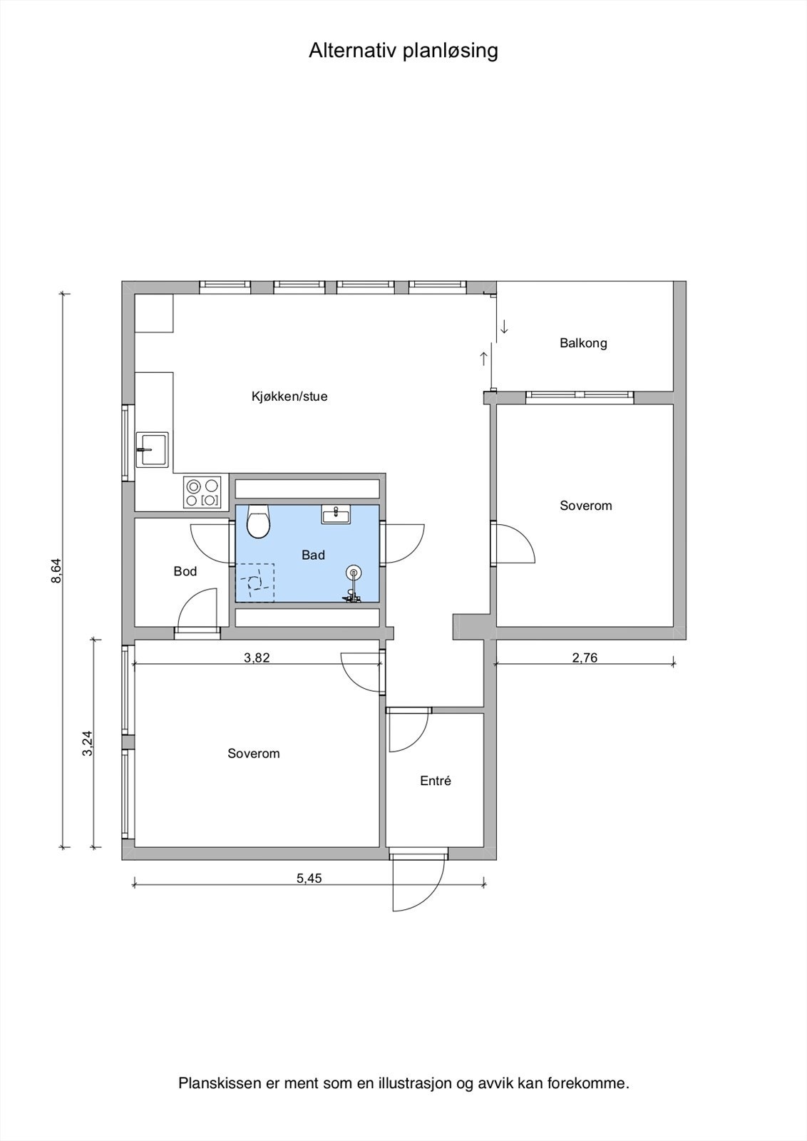 Alternativ planløsning Galleribilde