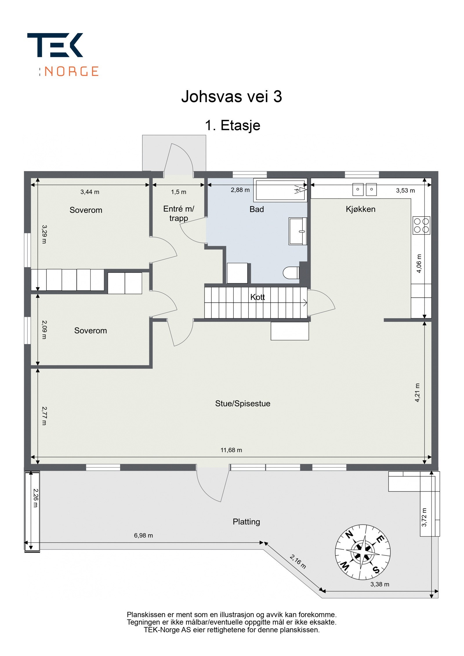 1. Etasje - 2D Floor Plan Galleribilde