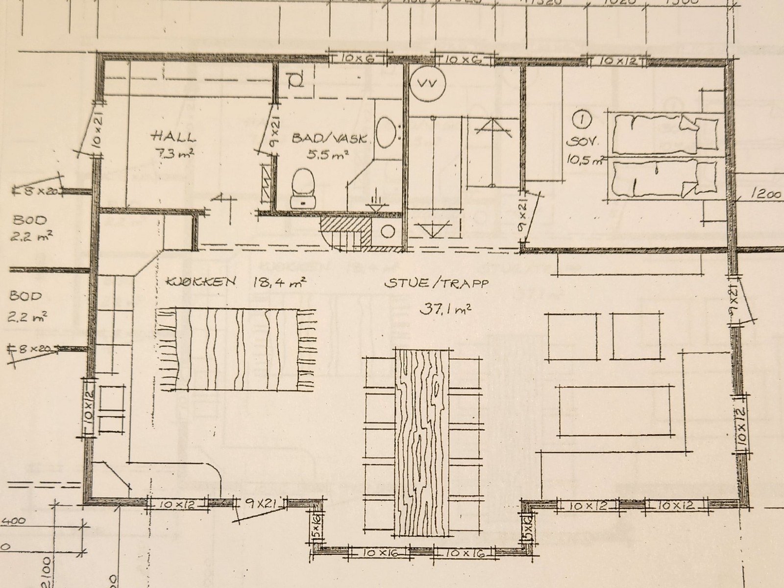 Plantegning 1. etasje Galleribilde