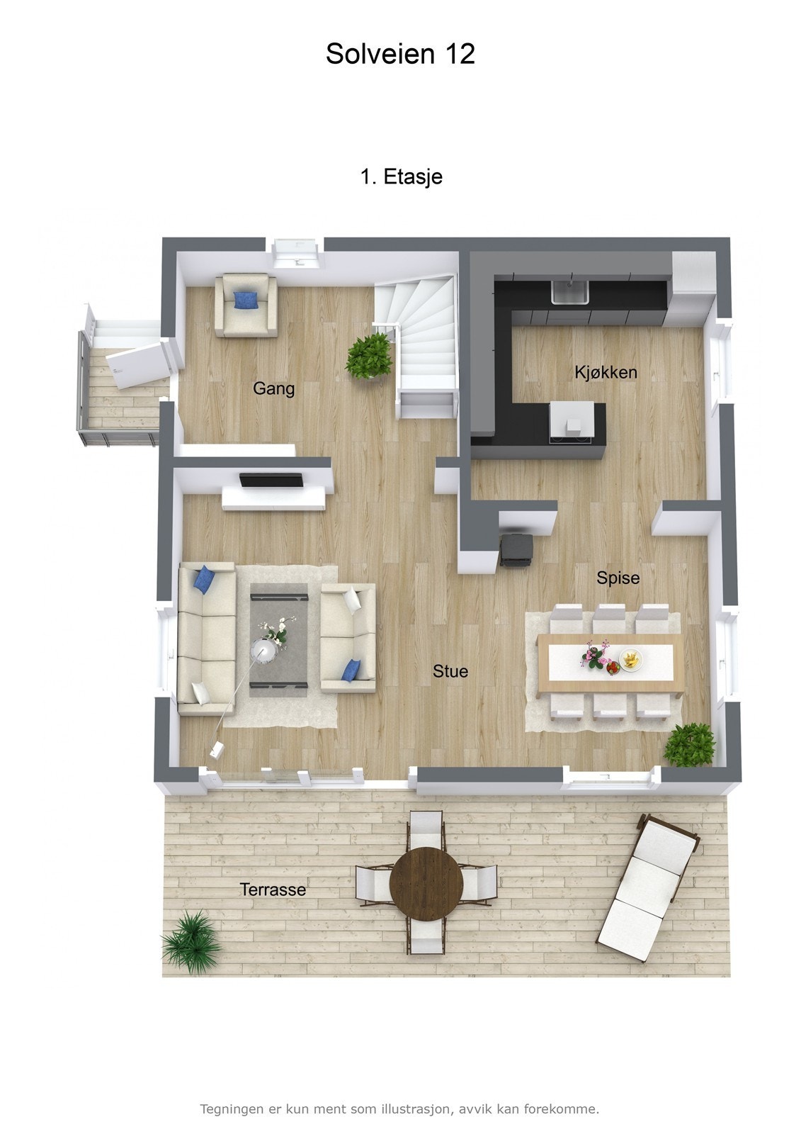 Solveien 12 - 3D - 1. Etasje - Letterhead Galleribilde