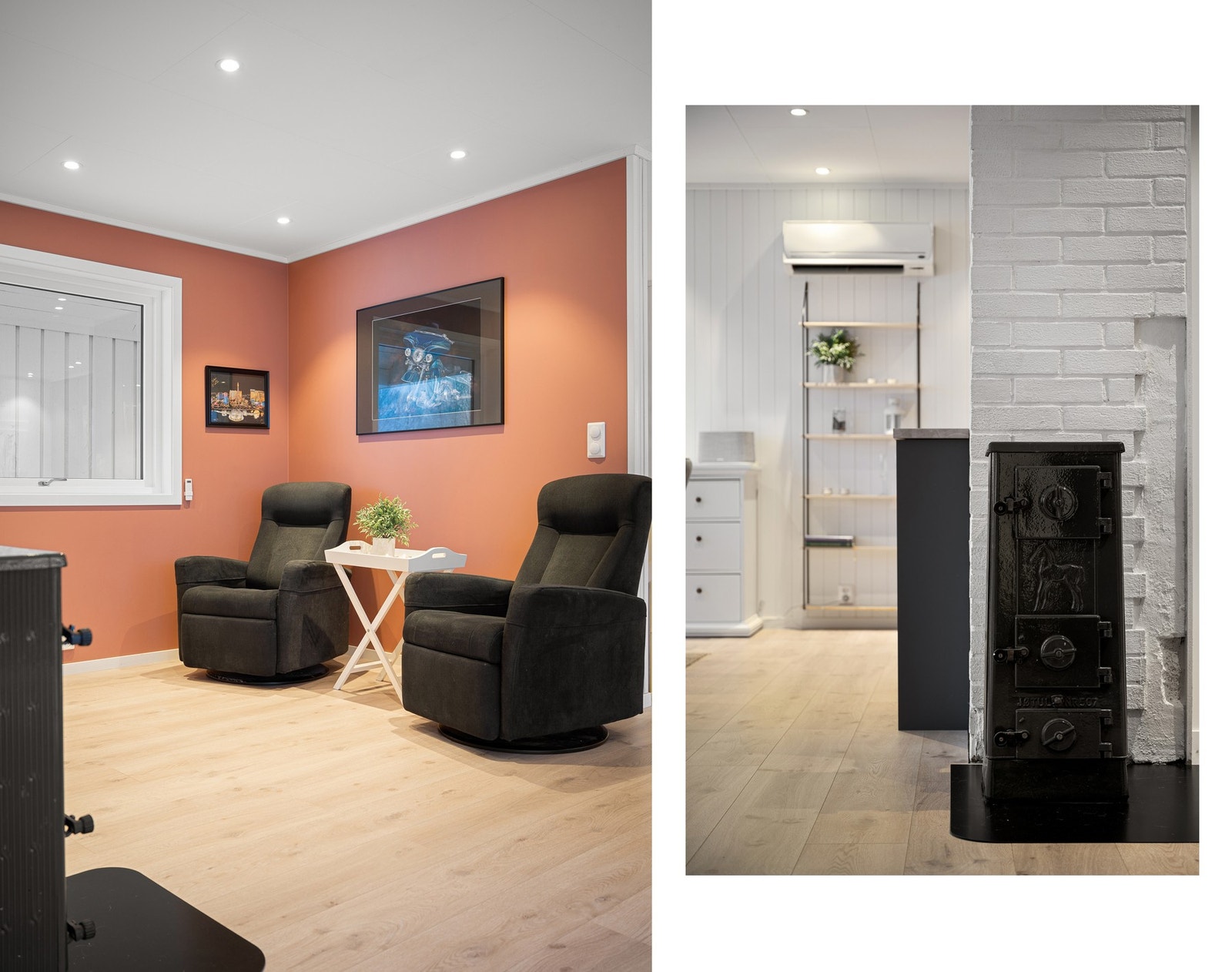 Den sjarmerende vedovnen sørger for behagelig varme på kalde dager Galleribilde