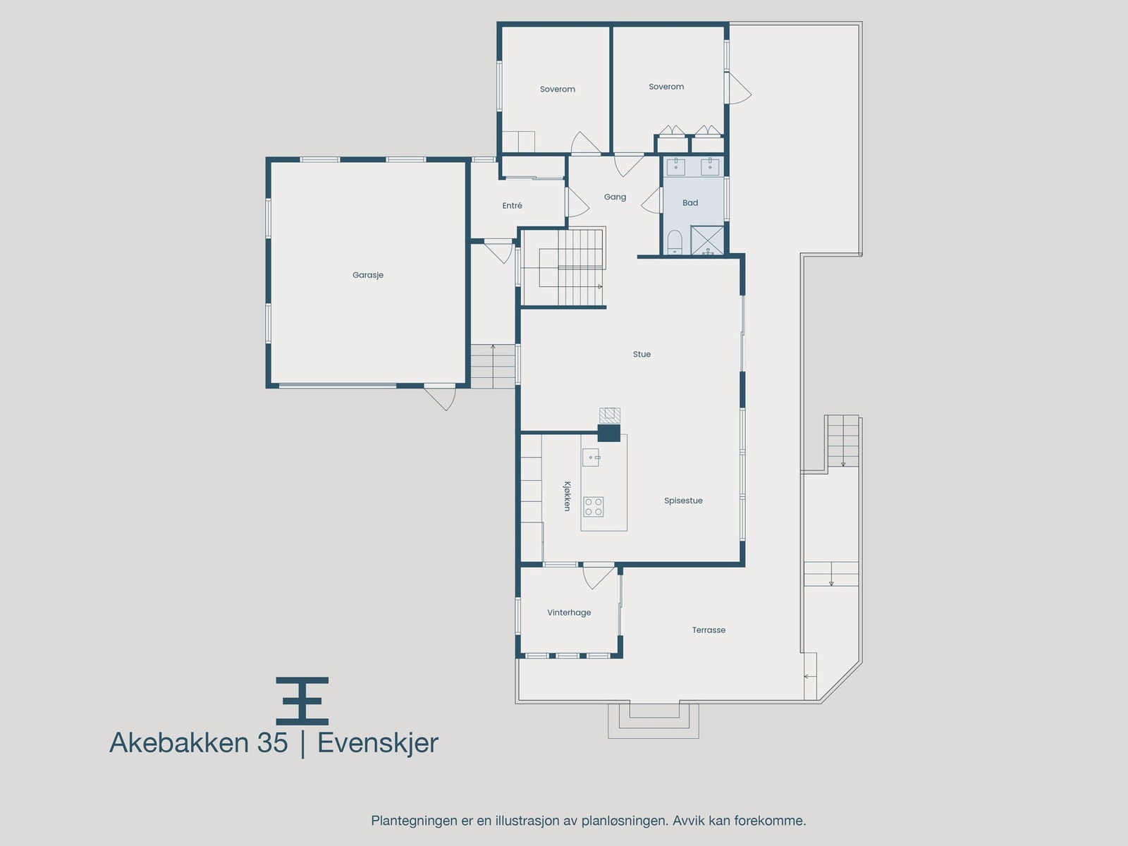 Plantegning 1. etasje Galleribilde