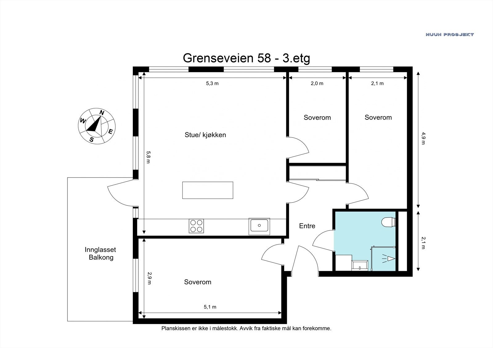 Plantegning - Grenseveien 58 Galleribilde