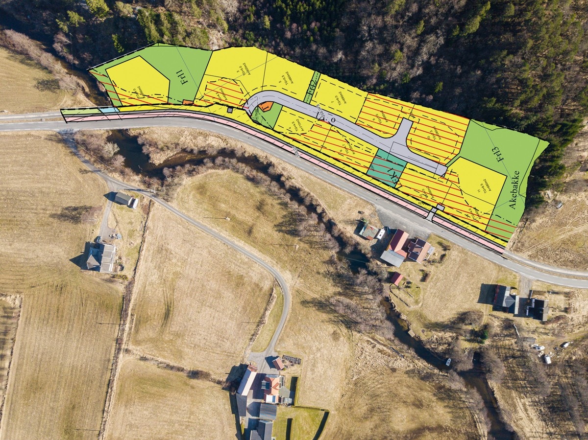 Plankart over tomteområdet. Galleribilde