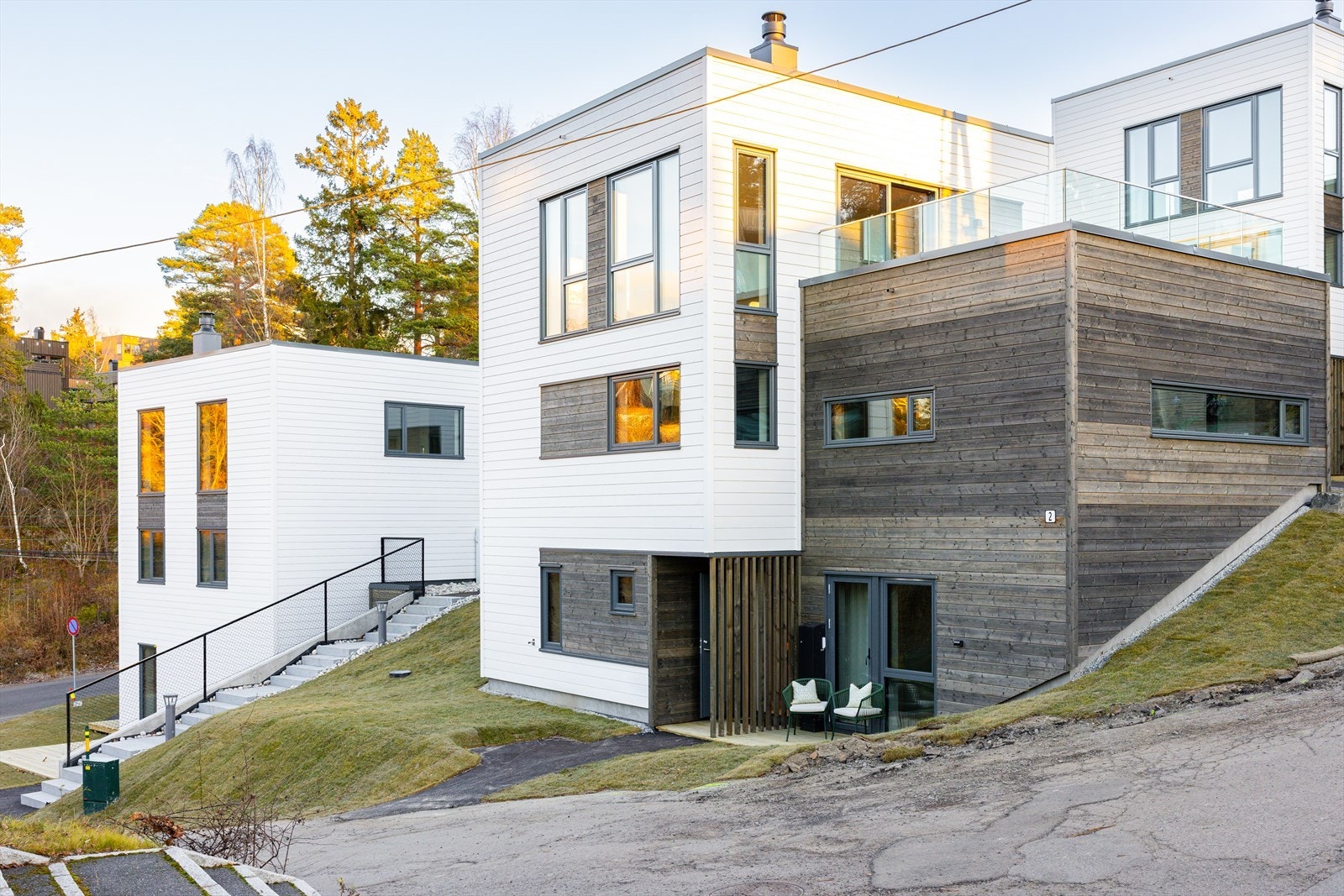 Prosjektet er bygd slik at det er lite innsyn fra nysgjerrige naboer. Galleribilde