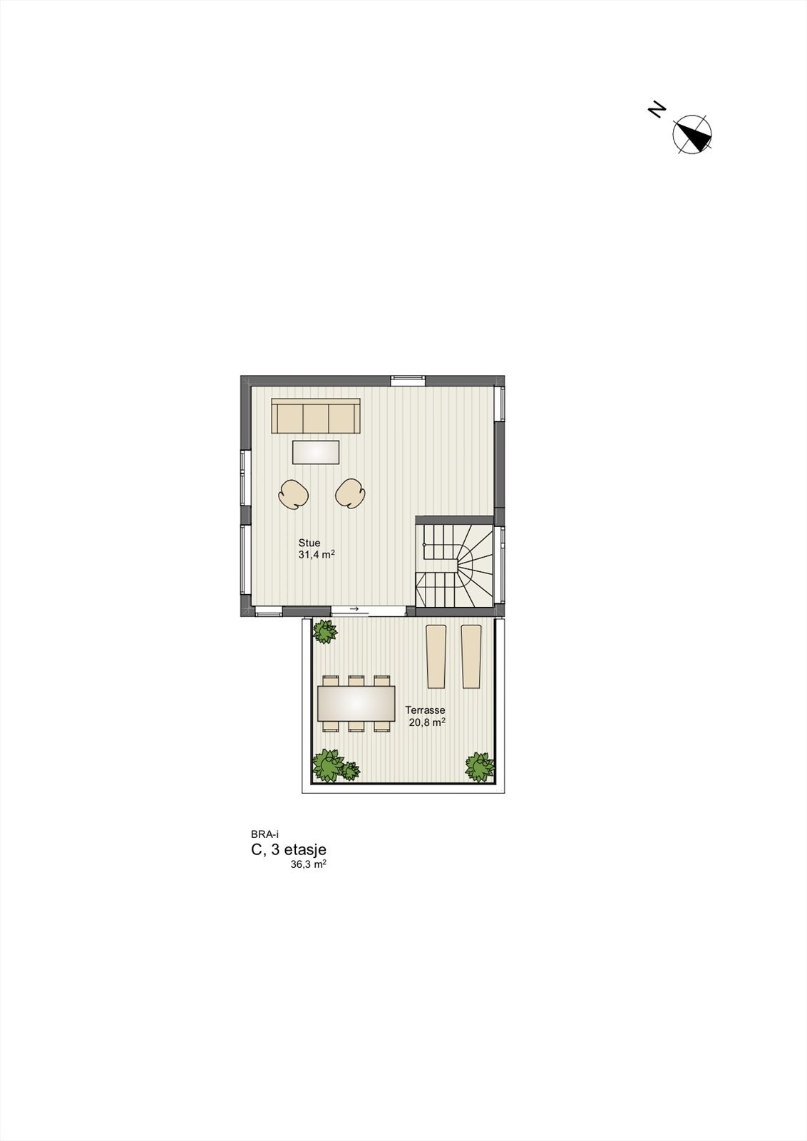 Plantegning 3. etasje. Galleribilde