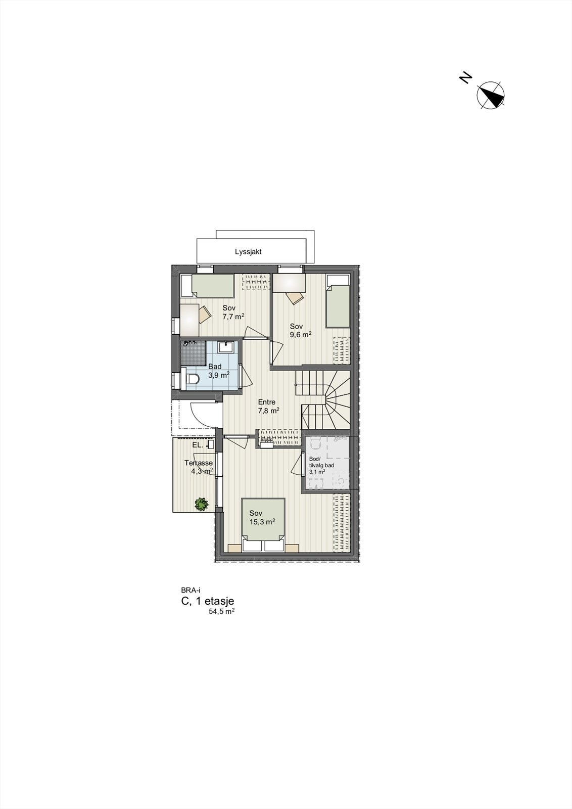 Plantegning 1. etasje. Galleribilde