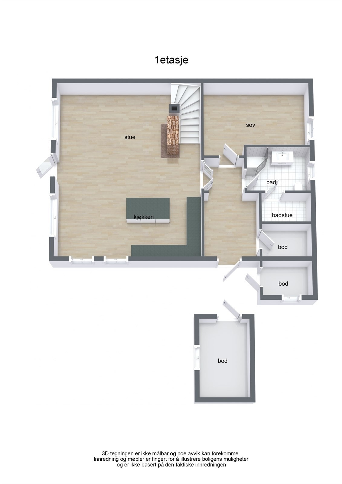 Plantegning 1. etg Galleribilde