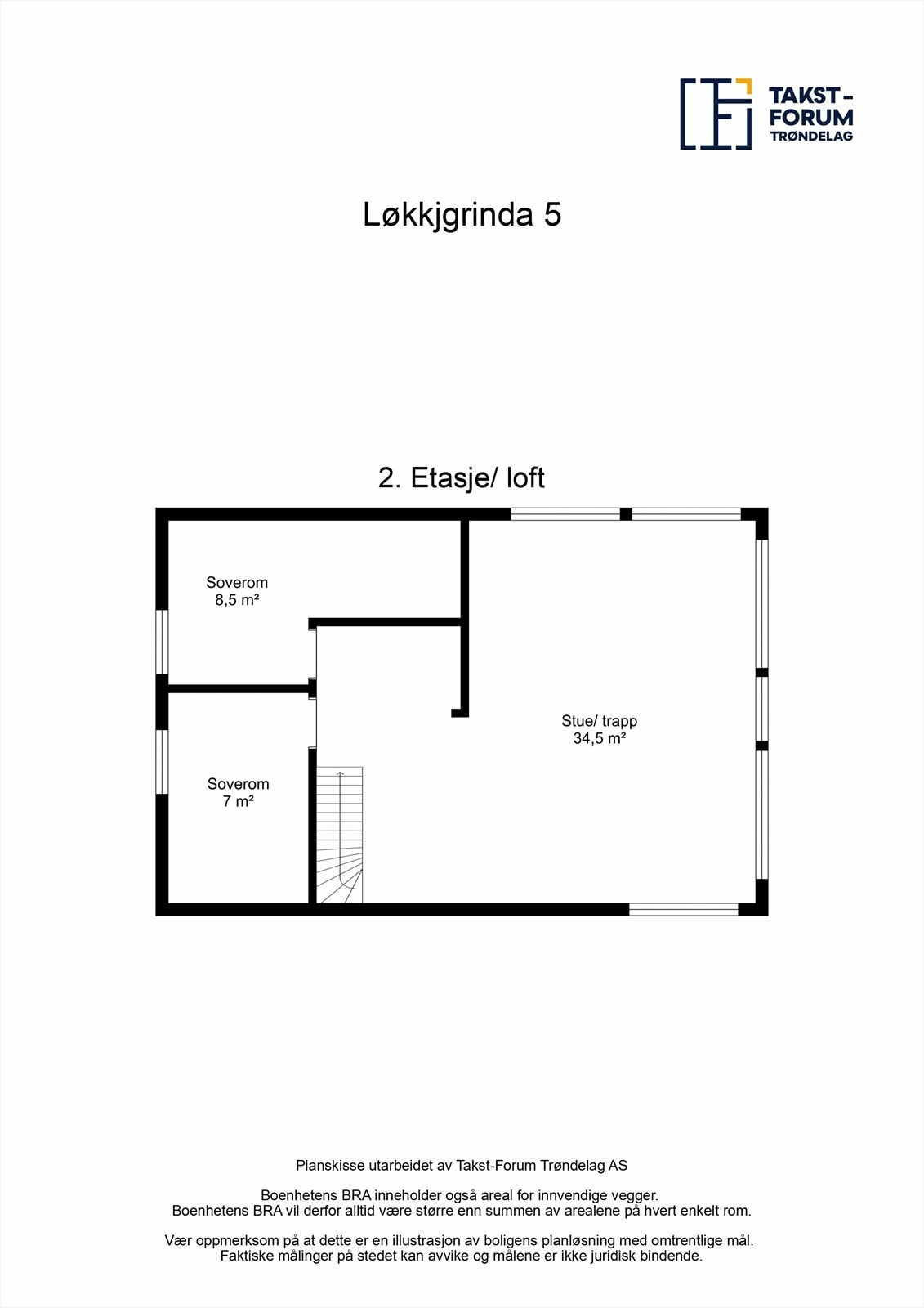 Planskisse andre etasje/loft Galleribilde