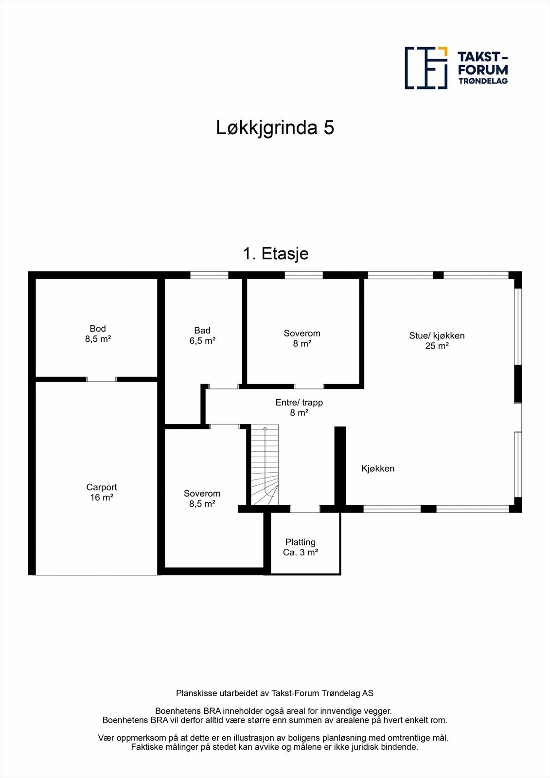 Planskisse første etasje Galleribilde