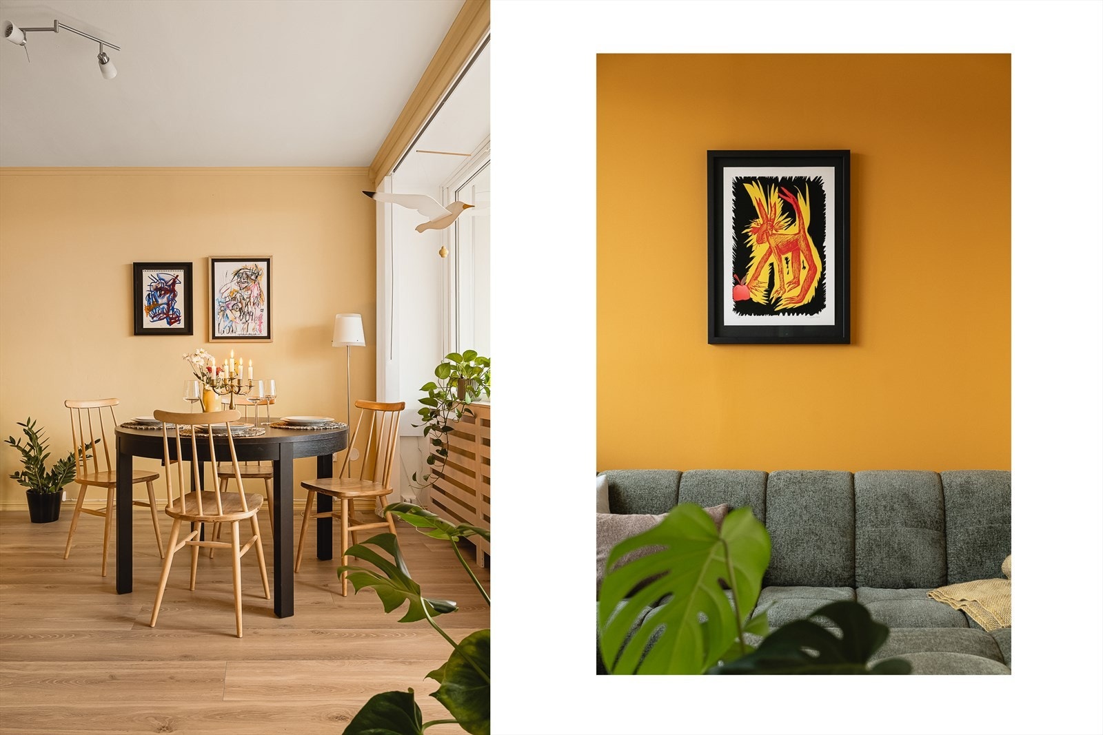 Leiligheten er nylig malt i lekre farger. Galleribilde