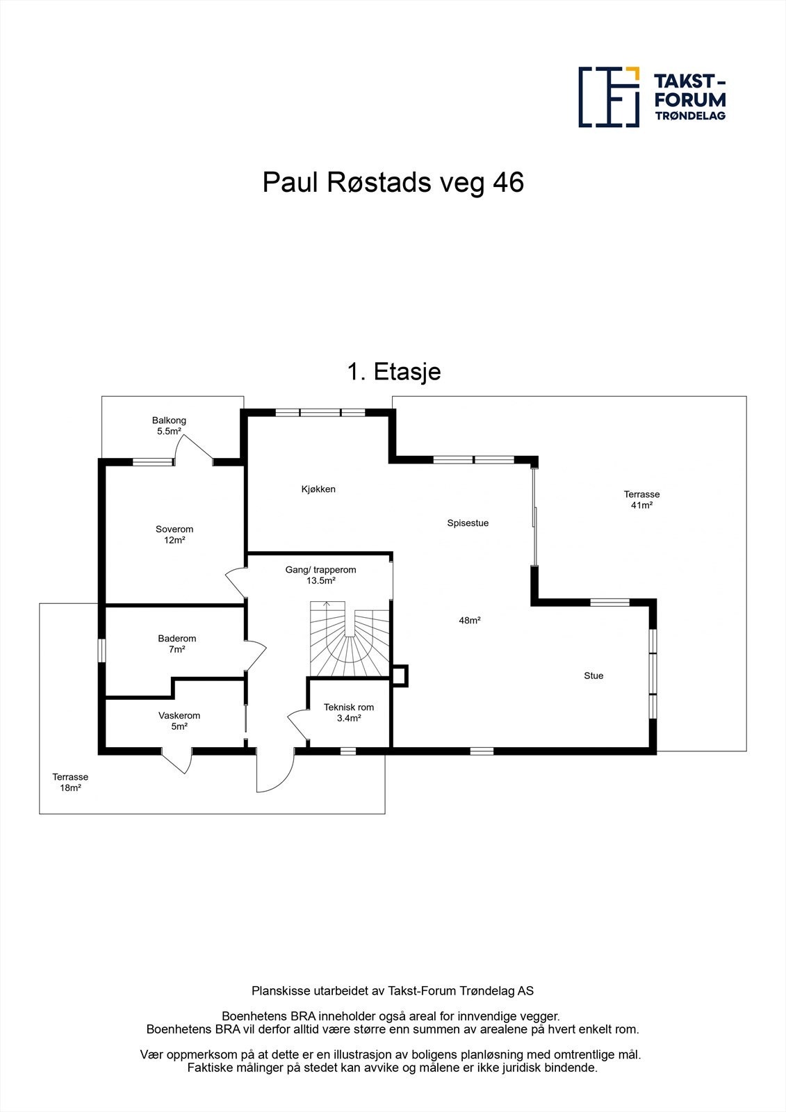Planskisse 1. etg Galleribilde