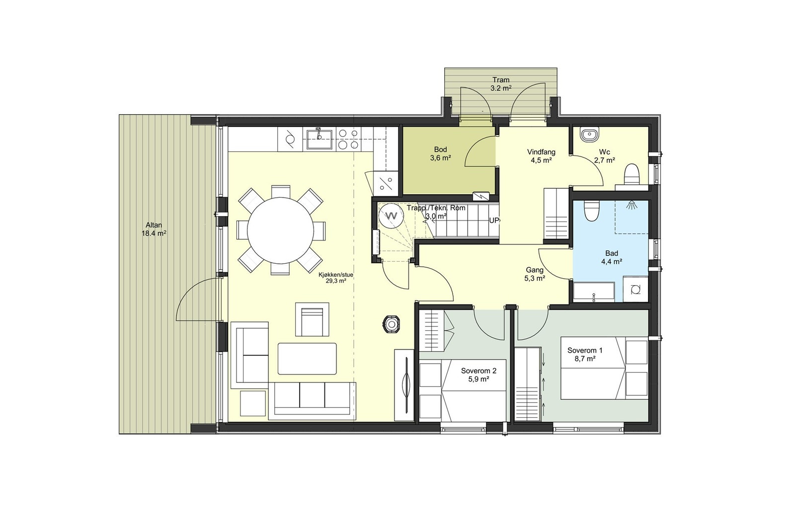 Plantegning 1.etg Hytte C Galleribilde