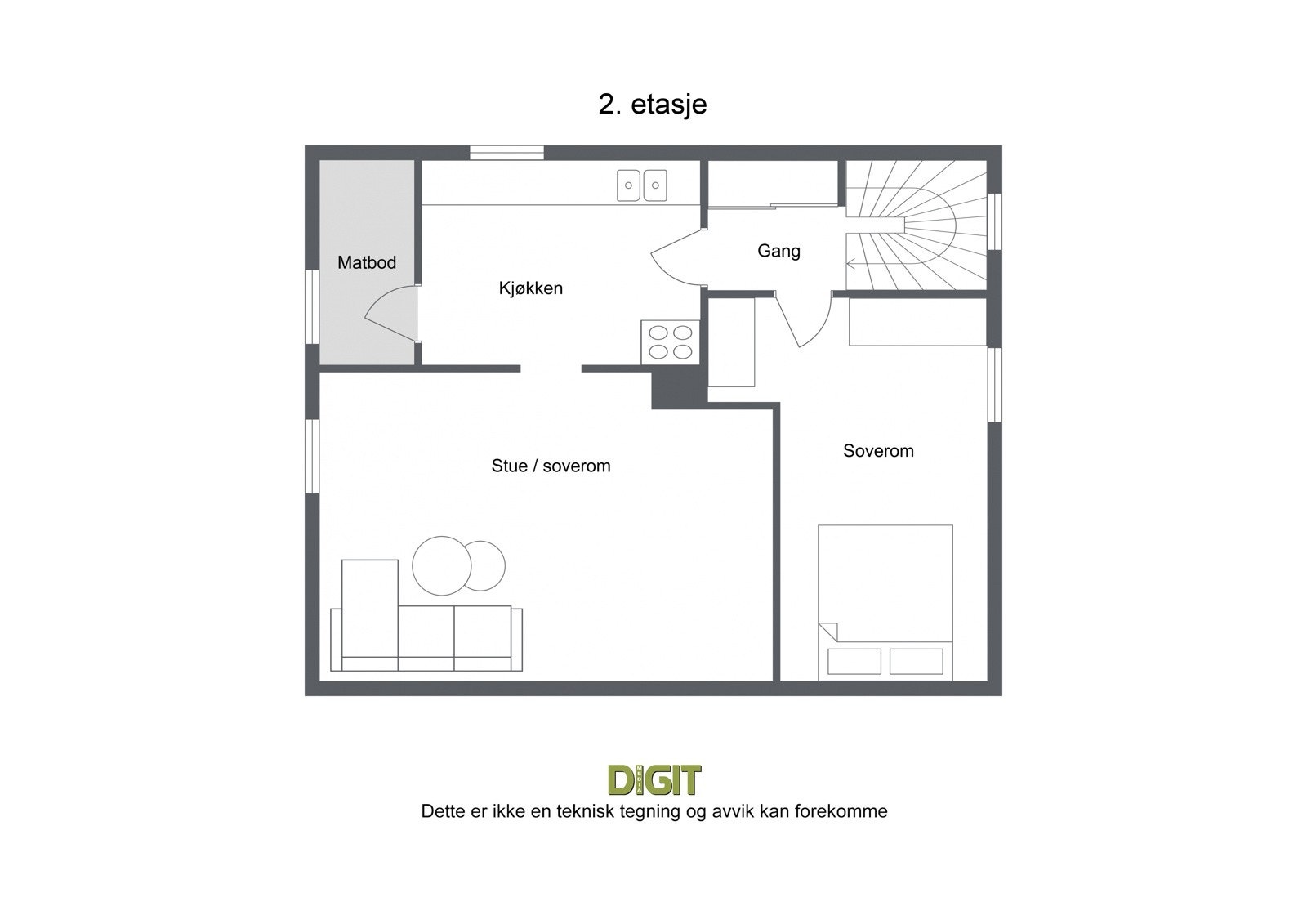 Plantegning 2. etg Galleribilde