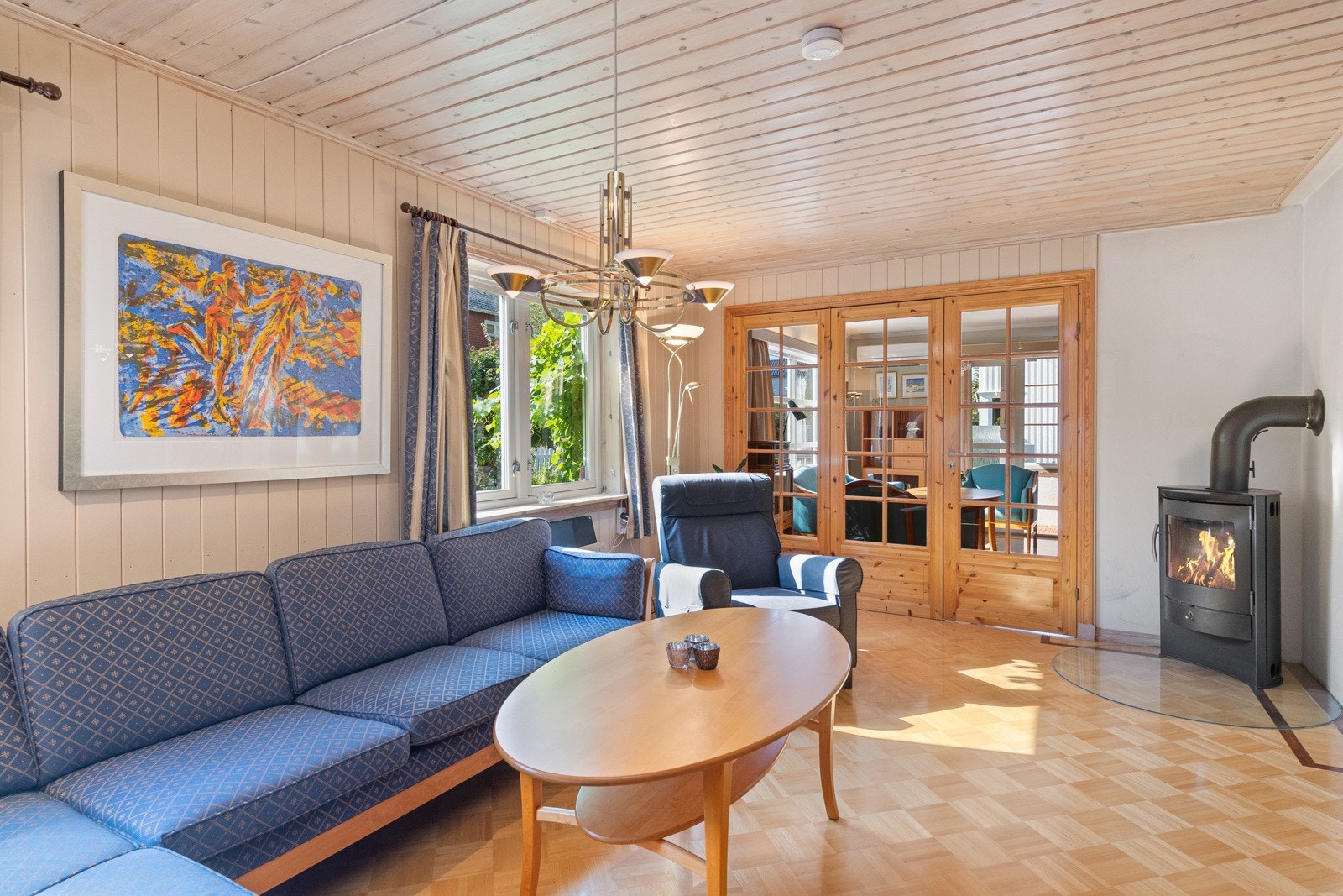 3- fags glassdører skiller rommene Galleribilde