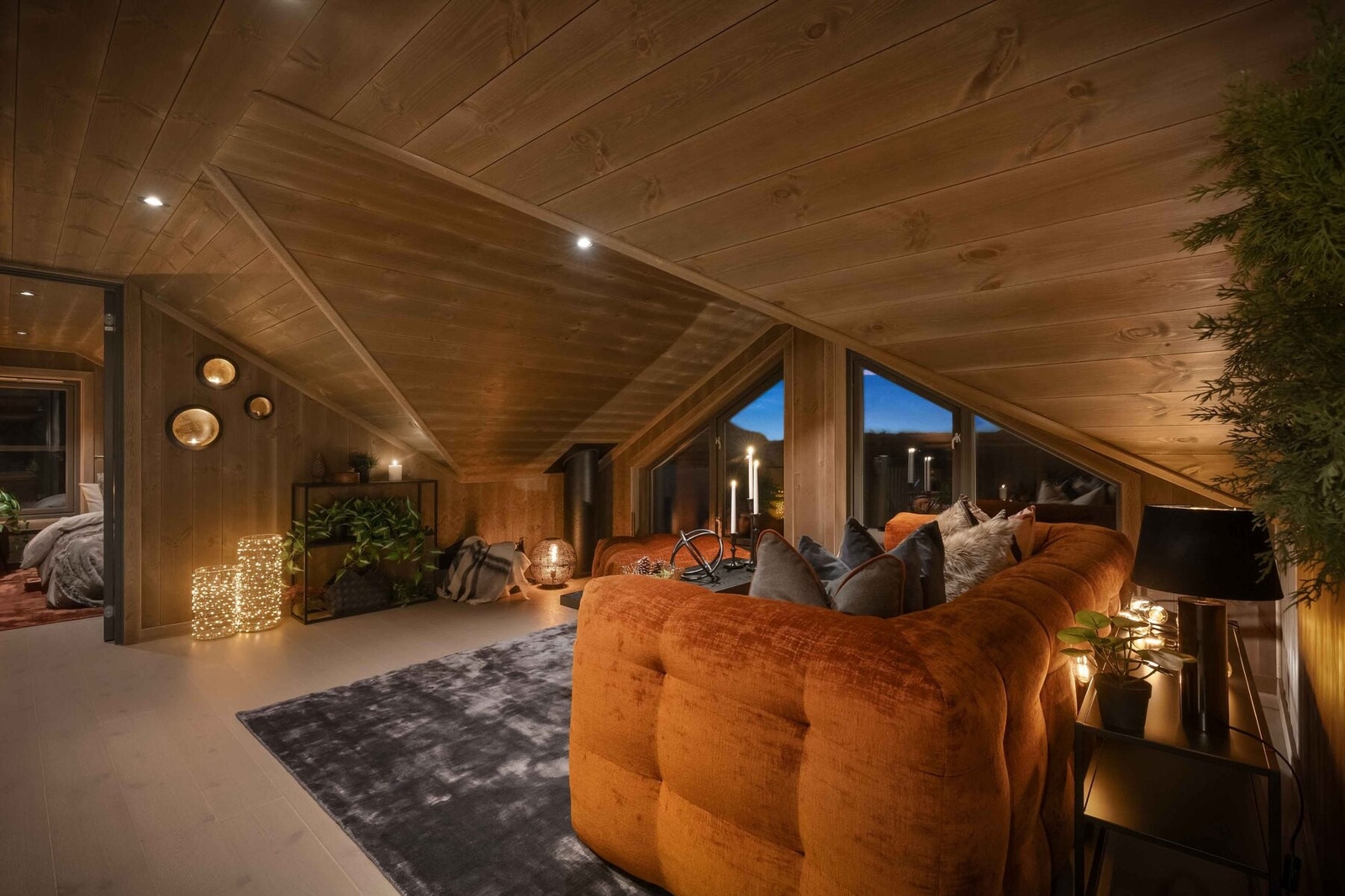 Eksempel på møblering av hemsstue. Foto fra møblert visningshytte. Galleribilde