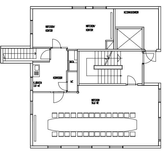 Tegning over arealet i 7 etg. Galleribilde