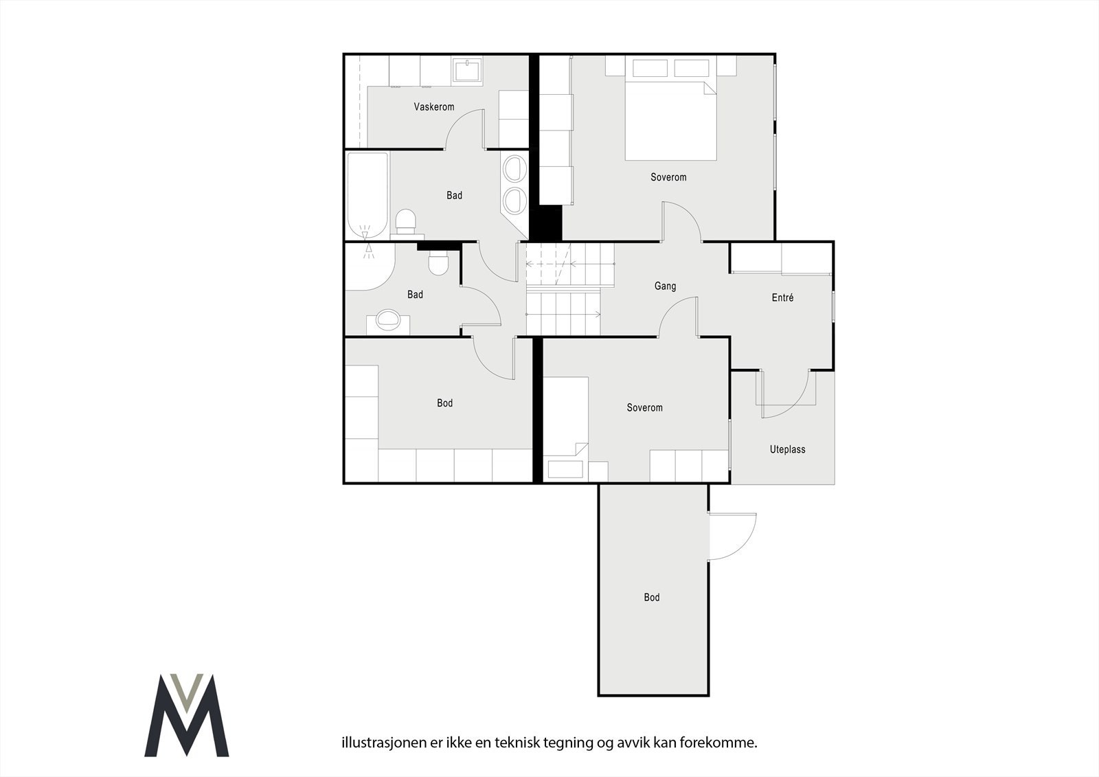 2D Planskisse - 1. + 1,5. etg. Galleribilde