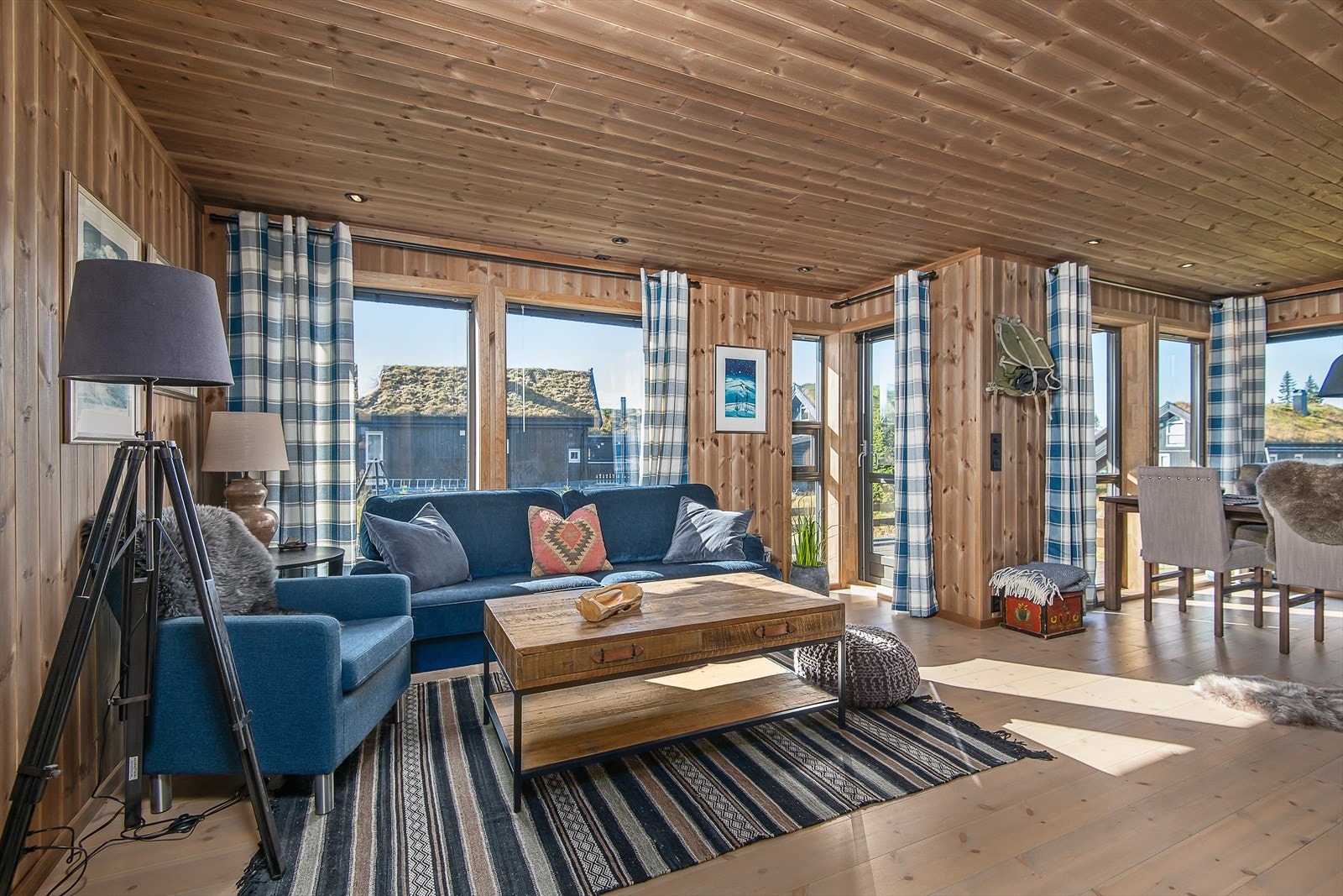 Store vindusflater slipper inn rikelig med naturlig lys i rommet. Galleribilde