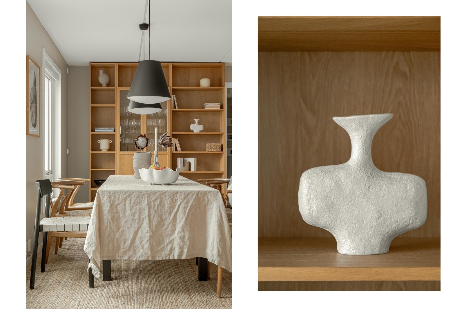 Som tidligere nevnt, er stuen målt til hele 43 kvadratmeter. Det betyr at det er rikelig med plass til langbord her inne. Galleribilde