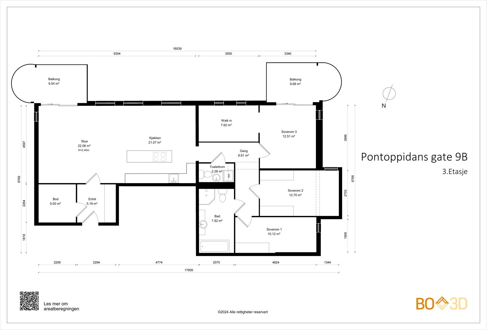 Dette kan også være et alternativ du kan utforske. Her er kjøkkenet flyttet ut i stuen, men her er det gamle kjøkkenet blitt hovedsoverom med stor tilhørende walk-in-garderobe. Galleribilde