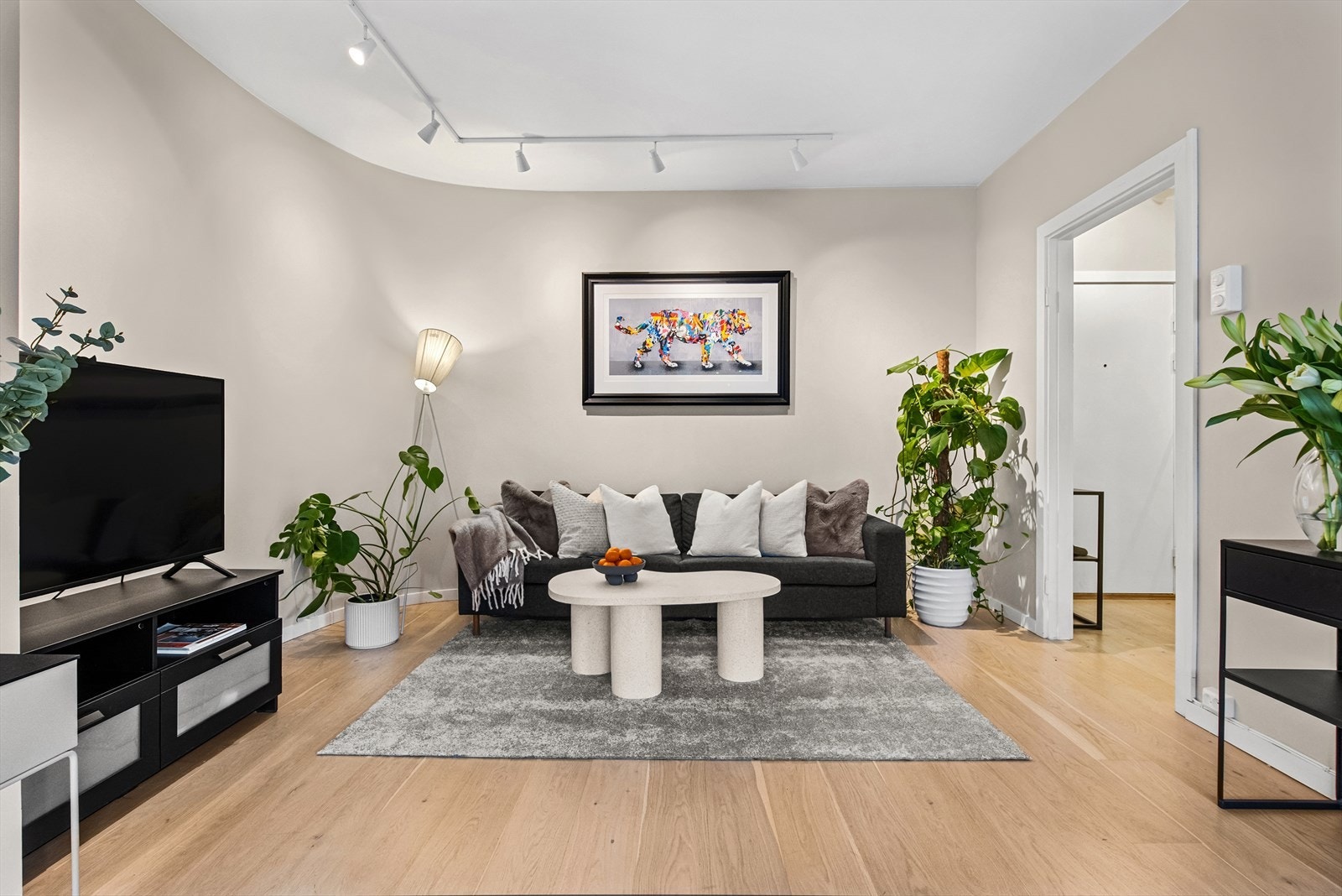 God plass til både sofagruppe og spisebord. Galleribilde
