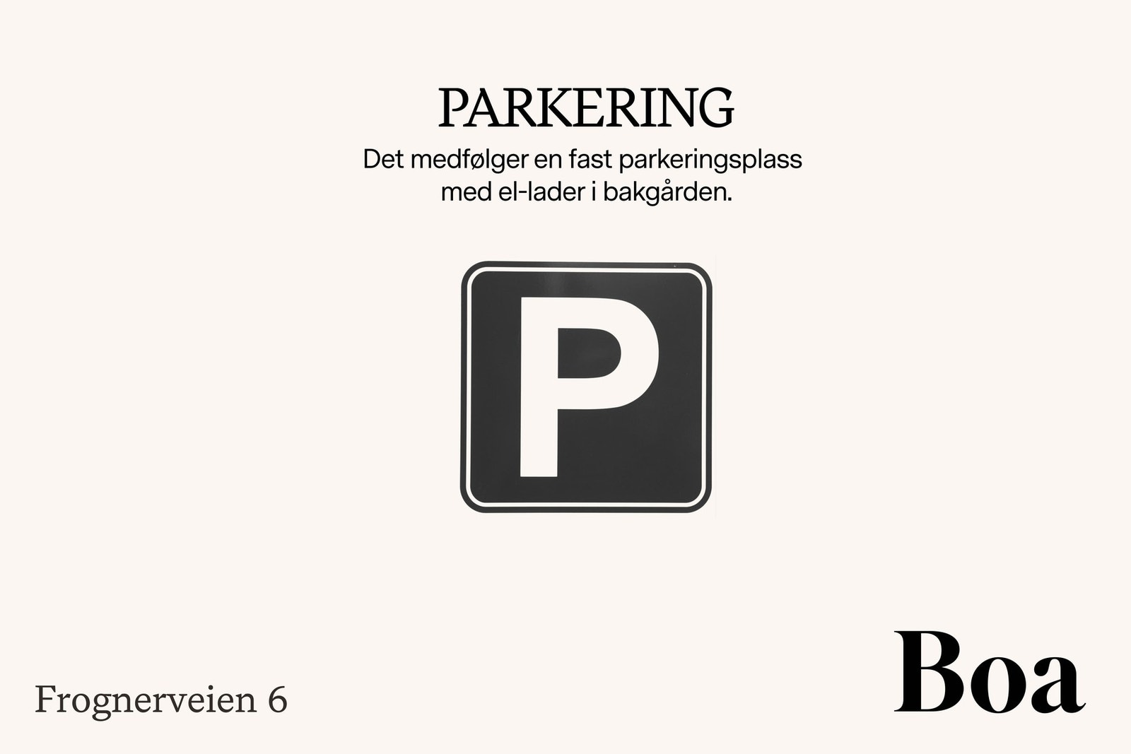 Medfølgende fast P-plass med lader i bakgård. Galleribilde