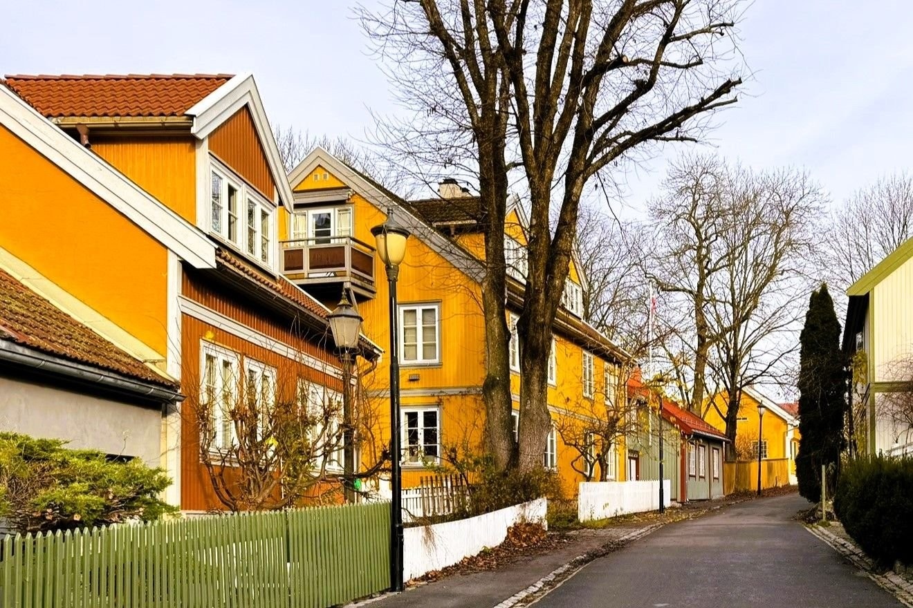 Nærområde: Idyllisk småhusbebyggelse Galleribilde