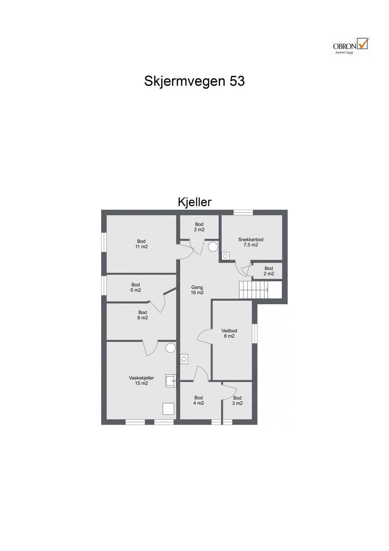 Planskisse kjeller. Galleribilde