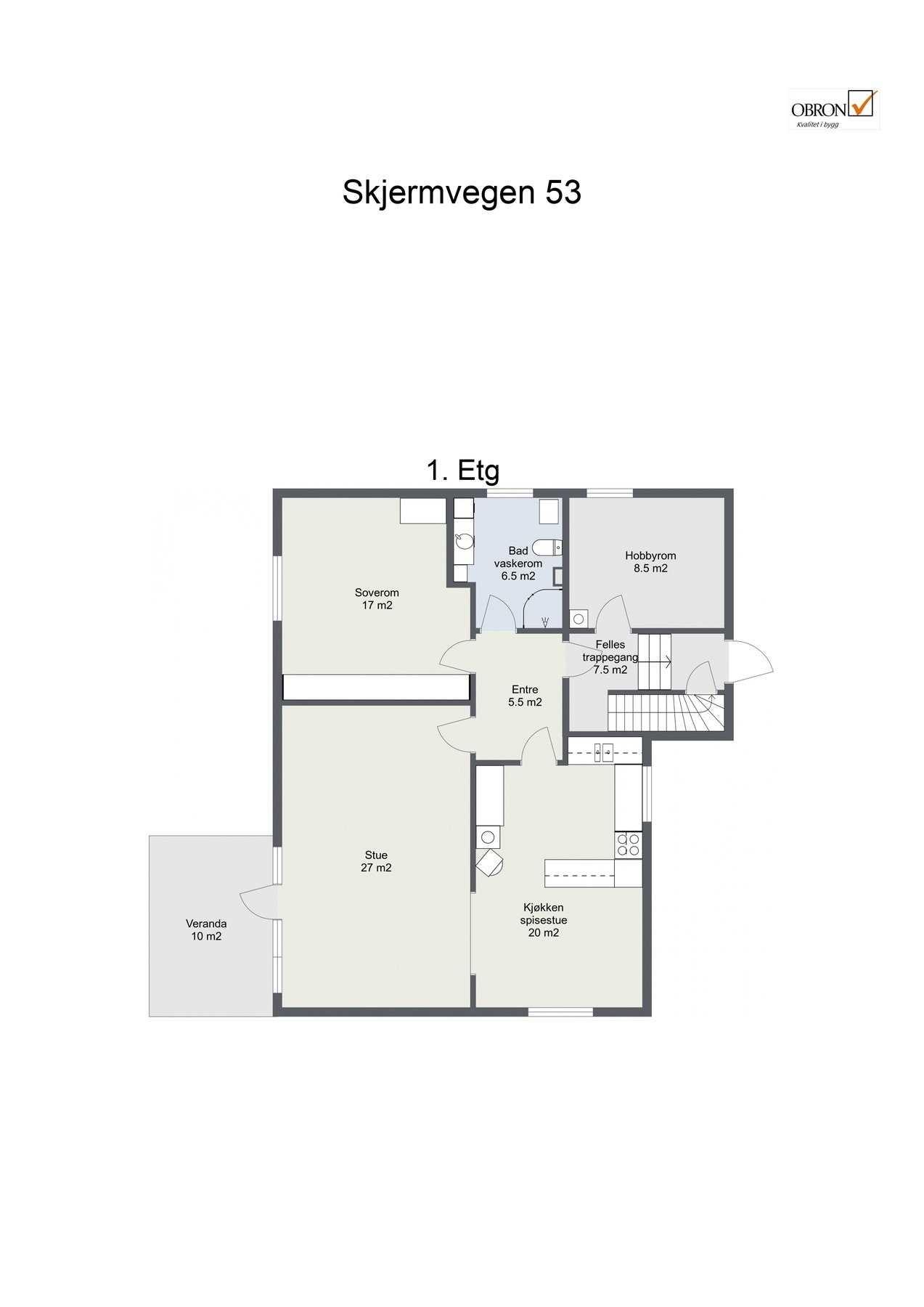 Planskisse 1. etasje. Galleribilde